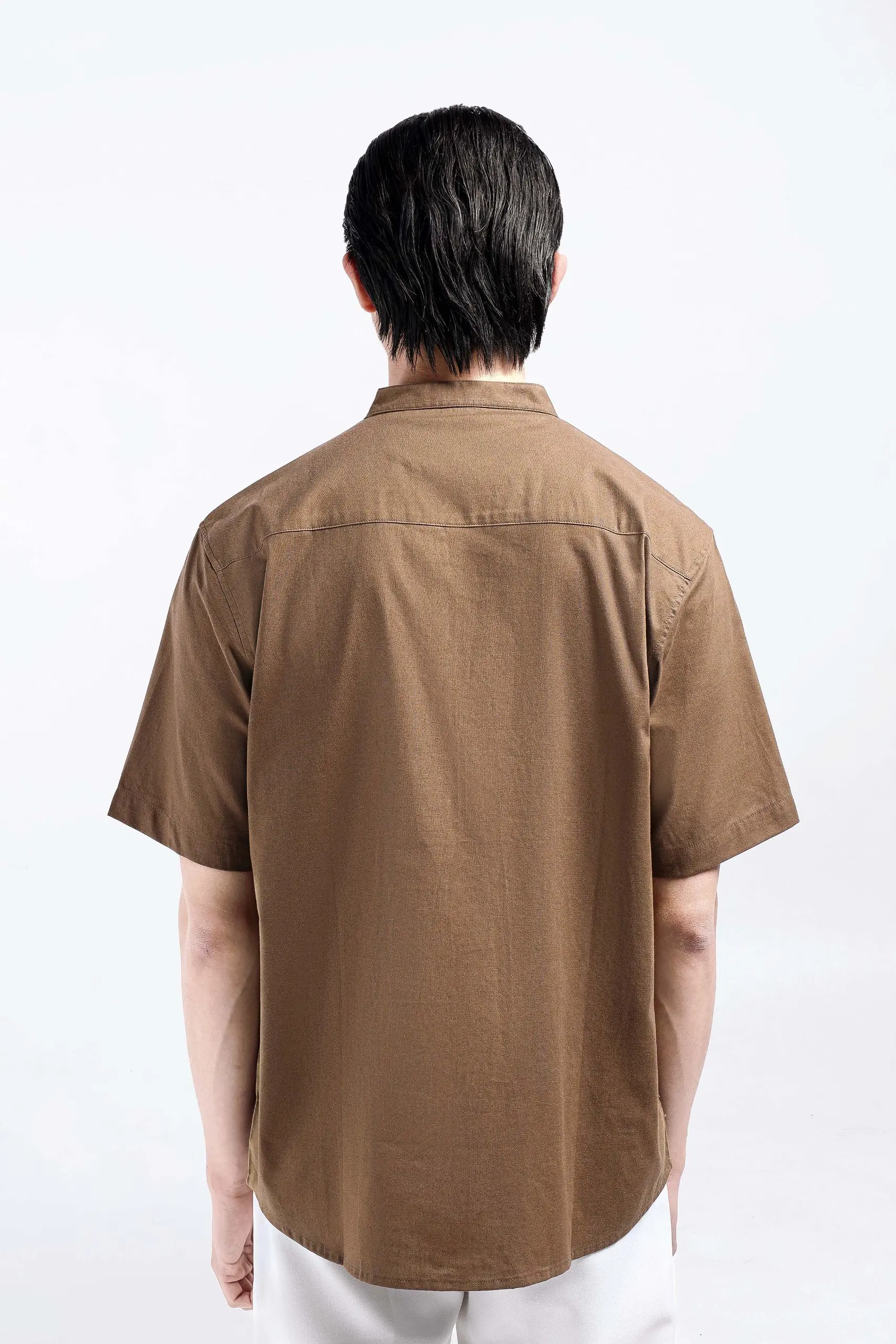 Sydar Linen Shirt Short Sleeve Taupe