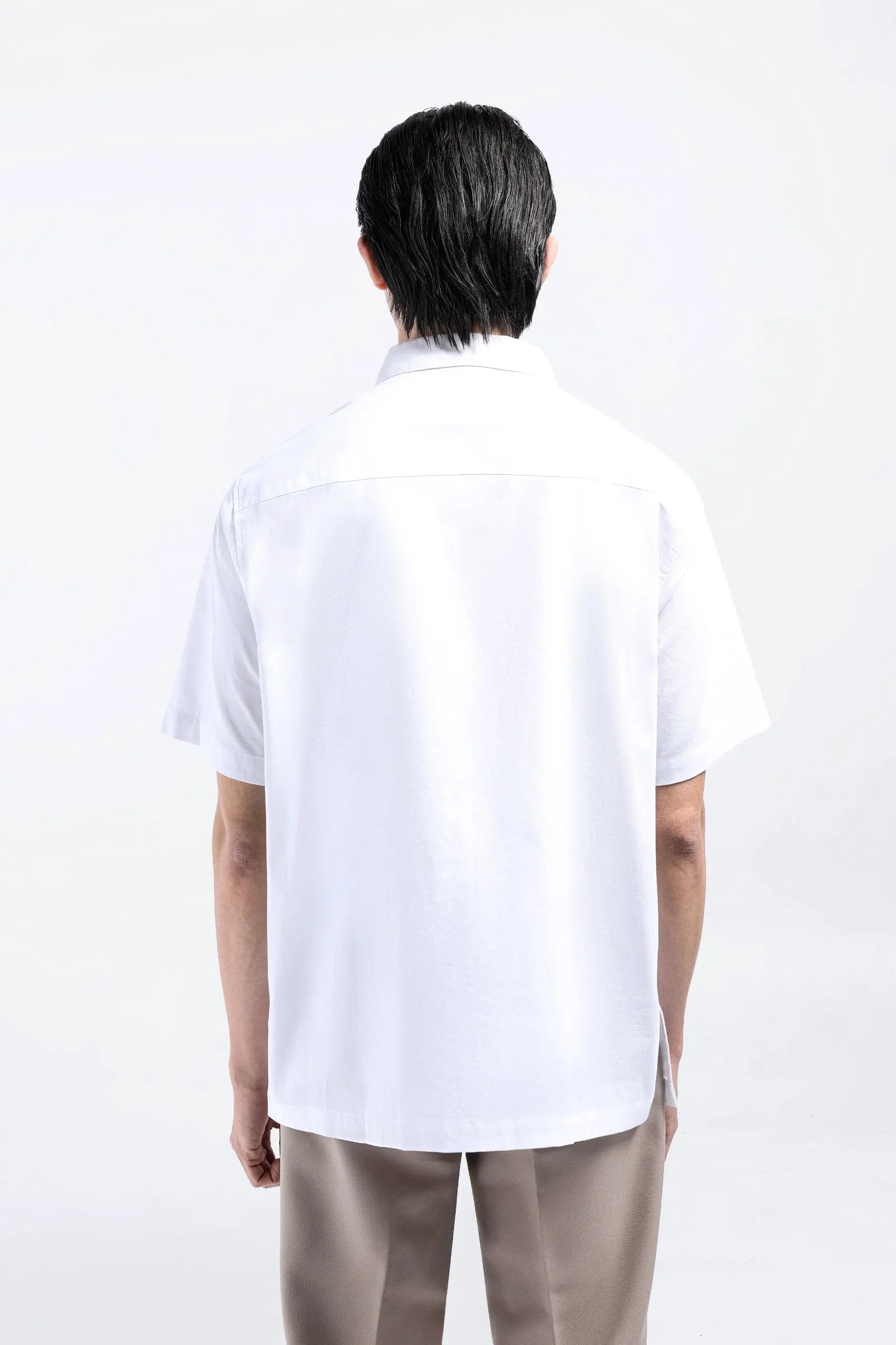 Dadvar Linen Shirt Short Sleeve White