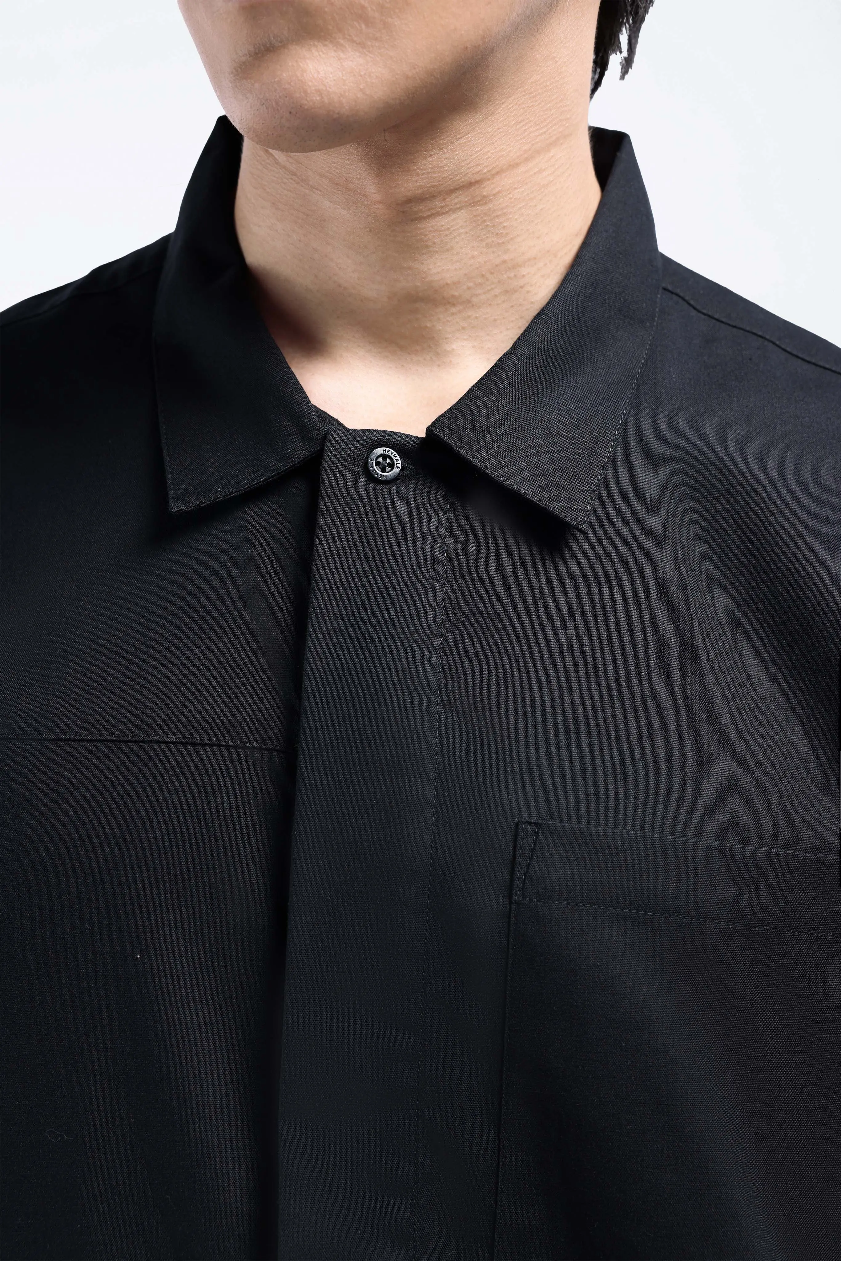 Dadvar Linen Shirt Short Sleeve Black