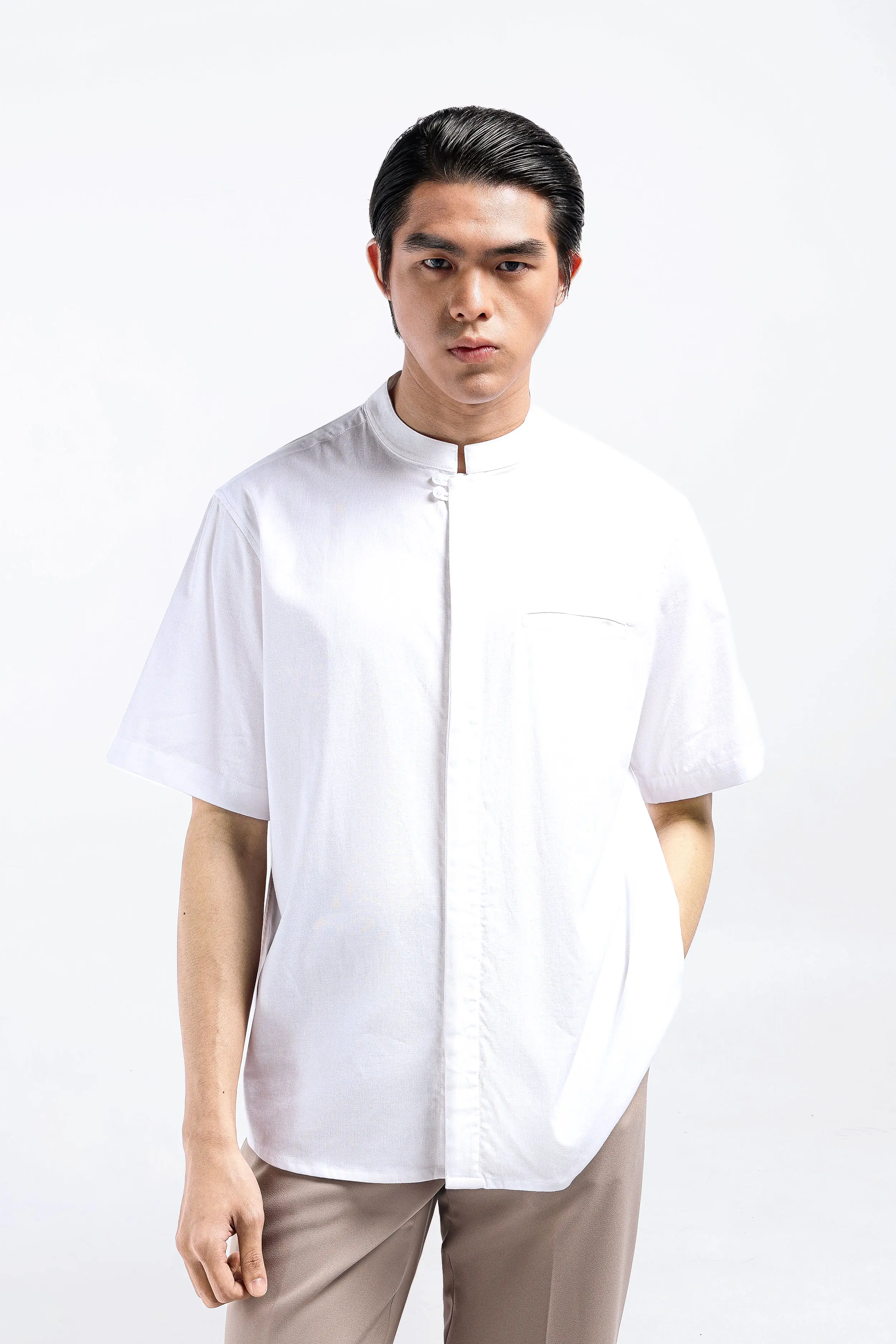 Sydar Linen Shirt Short Sleeve White