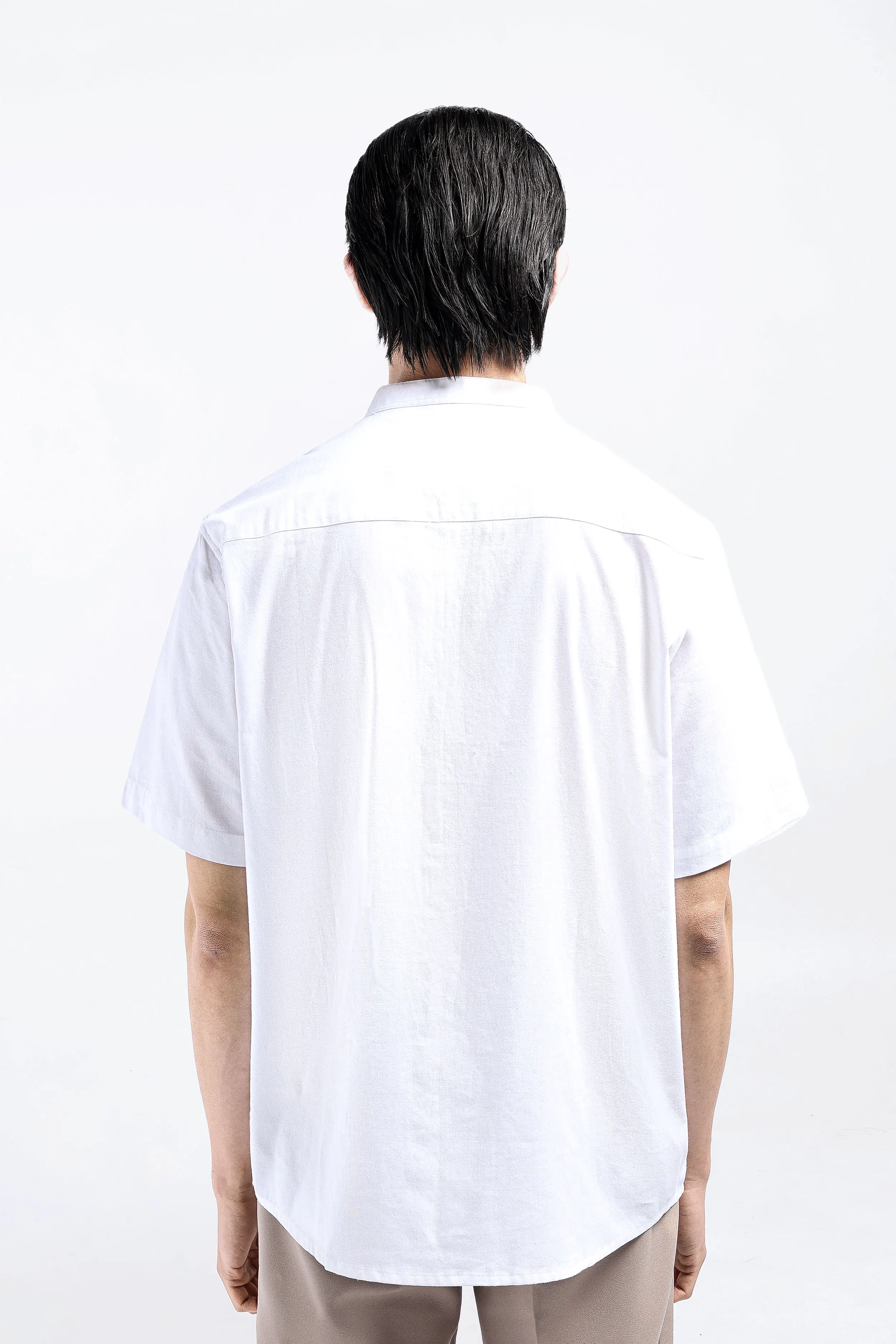 Sydar Linen Shirt Short Sleeve White