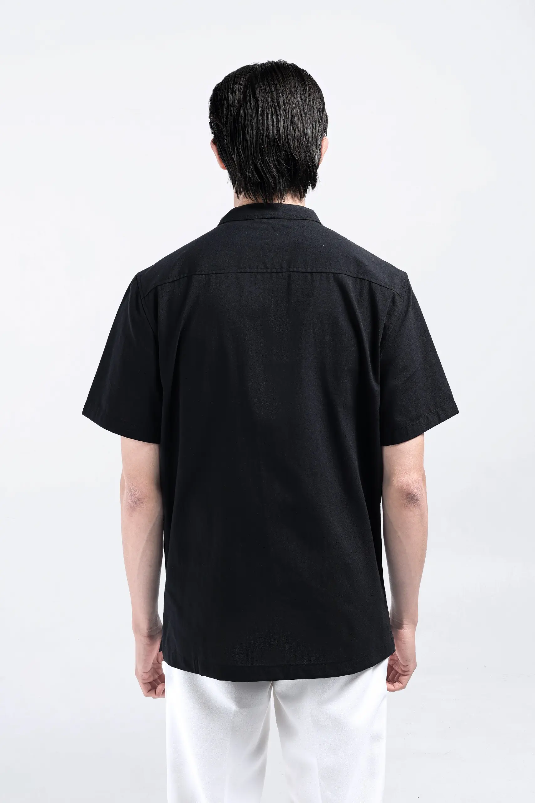 Demyr Textured Shirt Short Sleeve Black