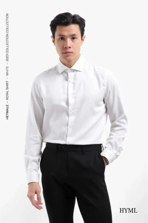 Image of Royal Spread Collar Shirt White