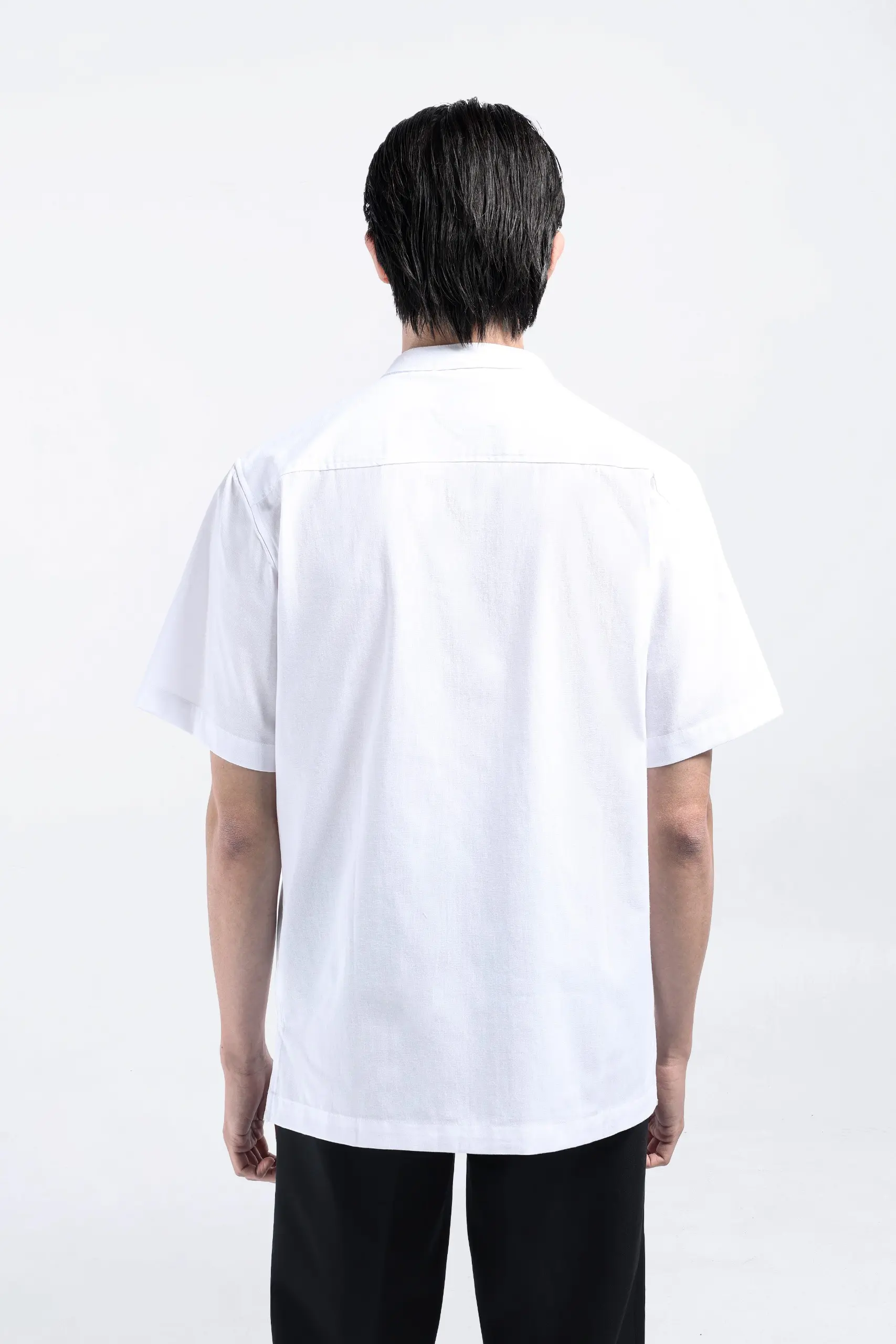 Demyr Textured Shirt Short Sleeve White