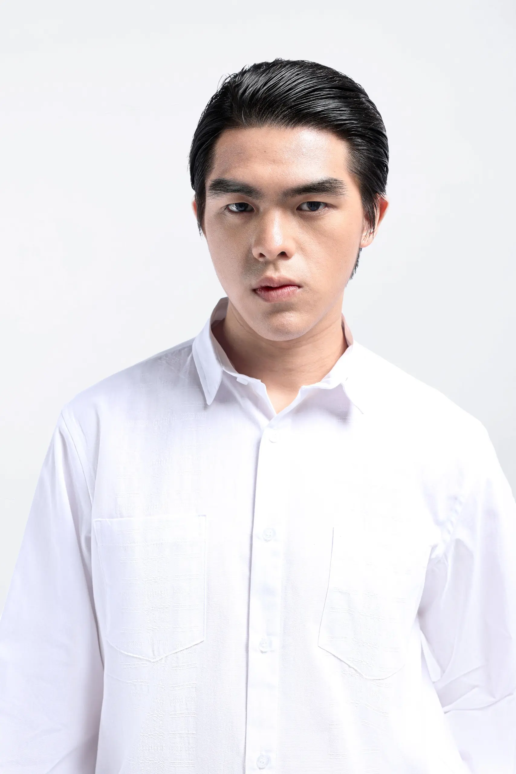 Demyr Textured Shirt Long Sleeve White