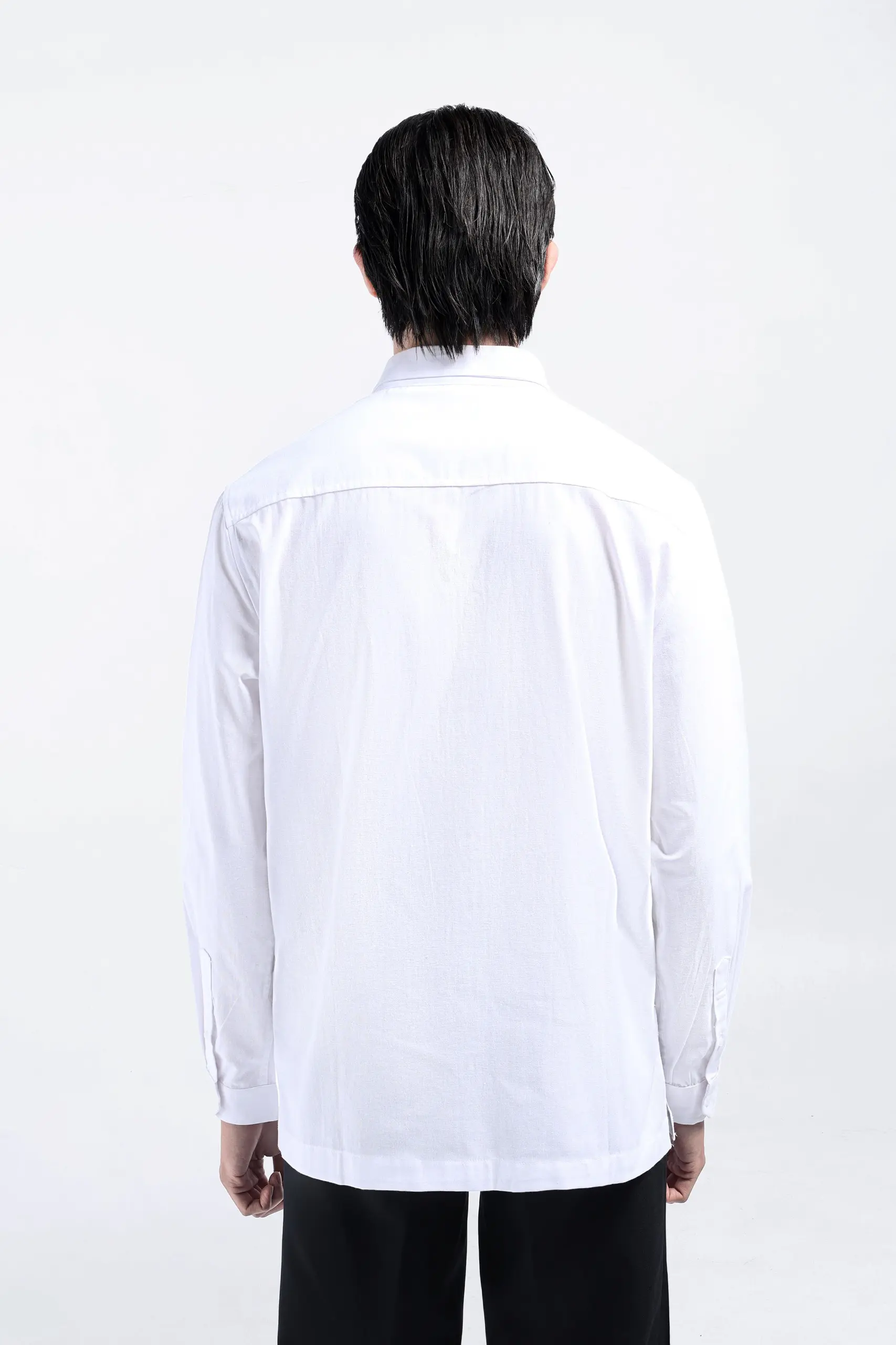 Demyr Textured Shirt Long Sleeve White