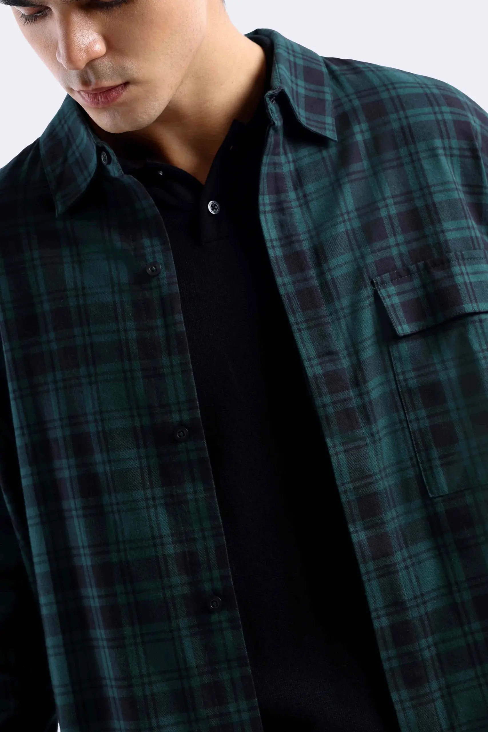 Donvitto Flanel Shirt Long Sleeve Green