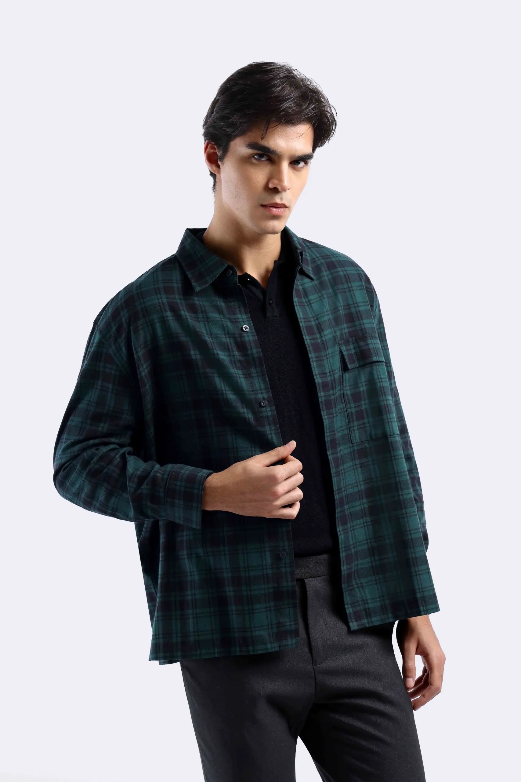 Donvitto Flanel Shirt Long Sleeve Green