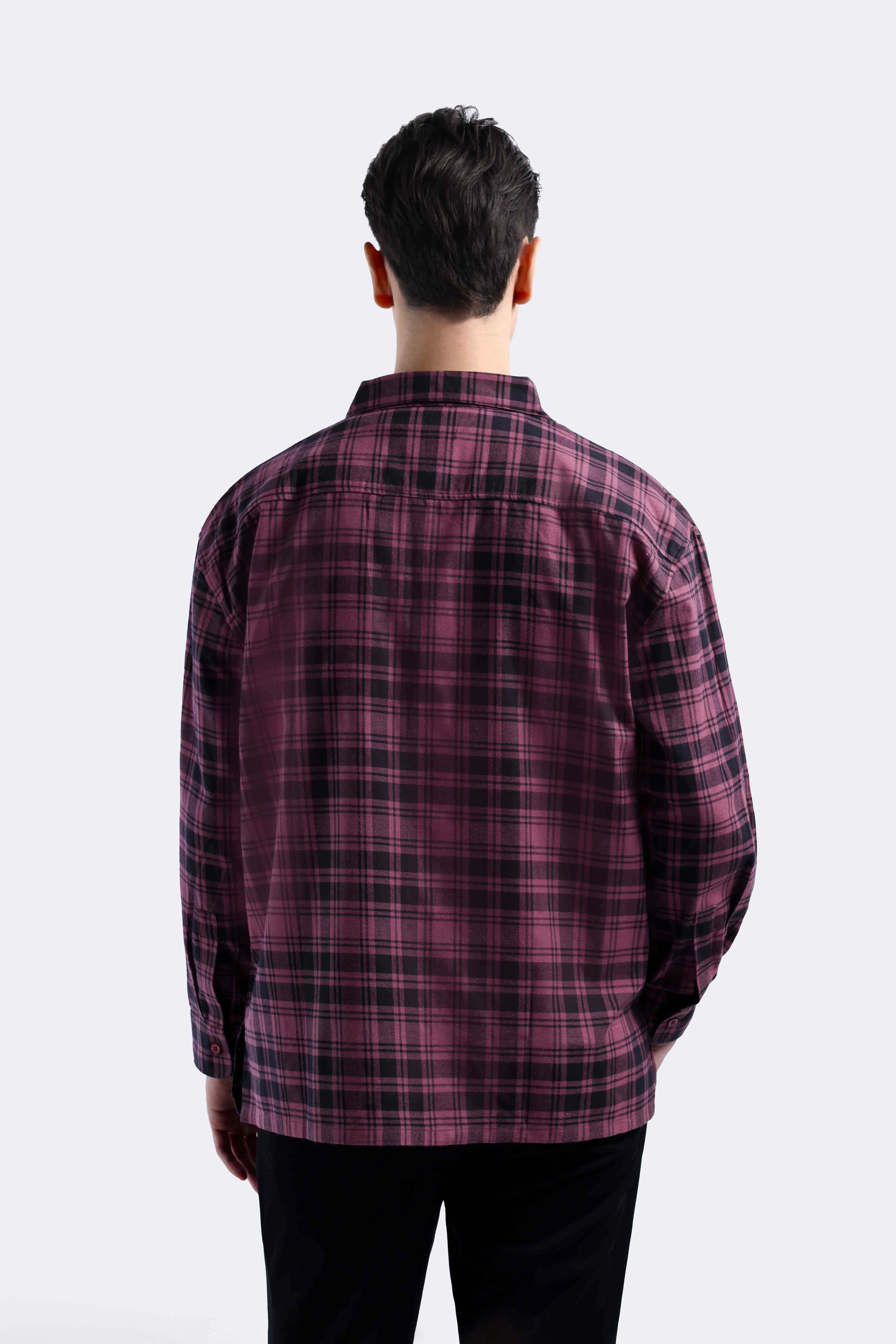 Donvitto Flanel Shirt Long Sleeve Violet