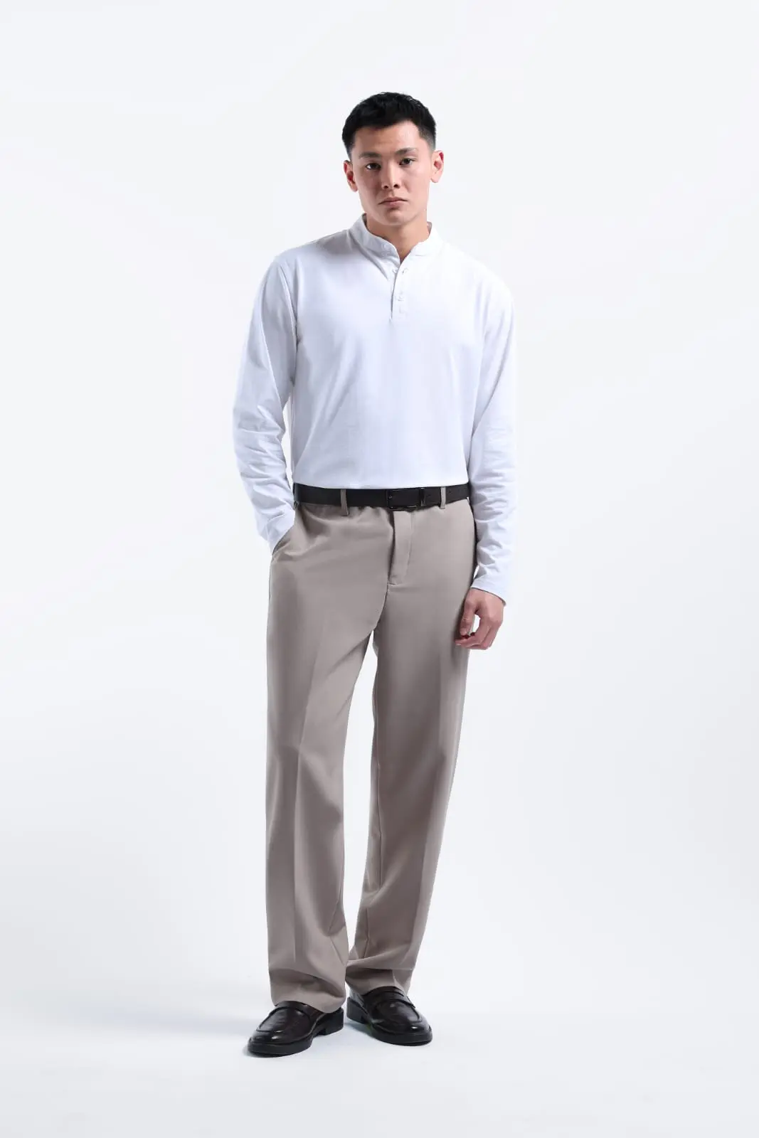 Easey Henley Tees White