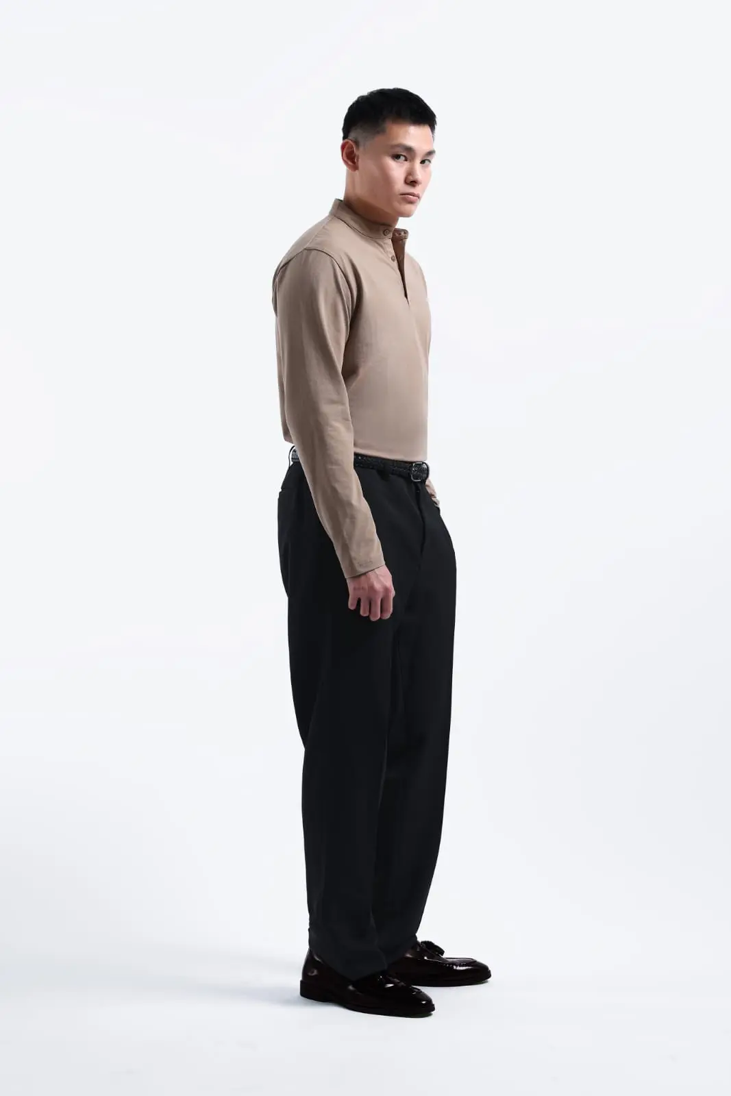 Easey Henley Tees Brown