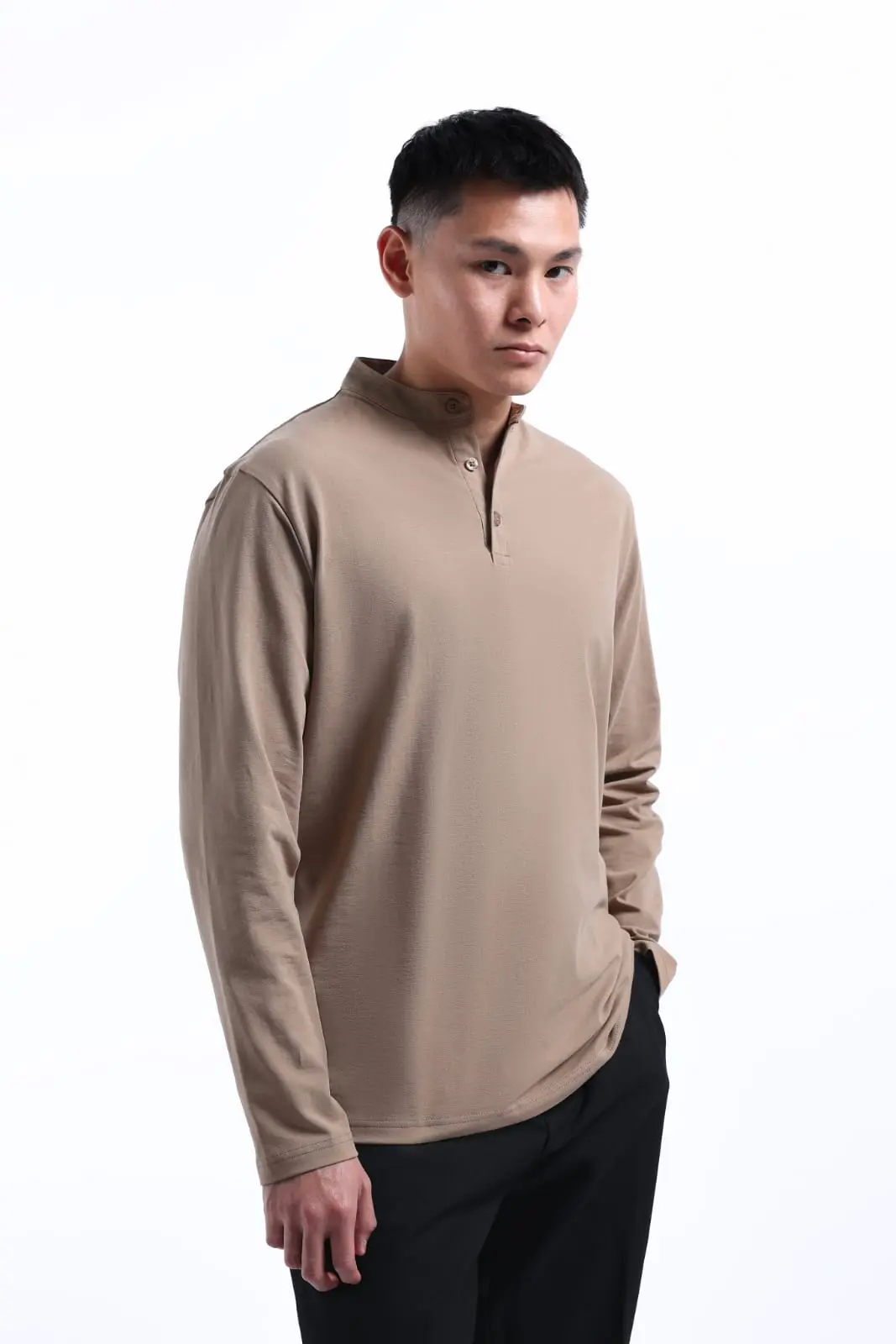 Easey Henley Tees Brown