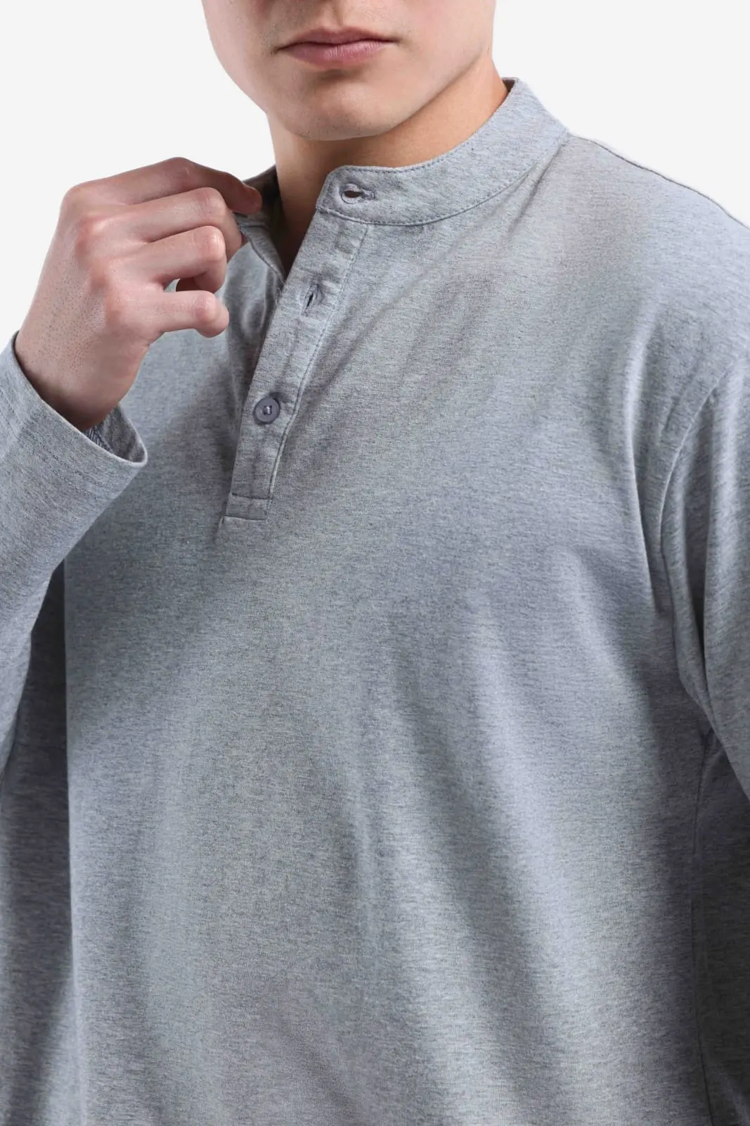 Easey Henley Tees Light Grey
