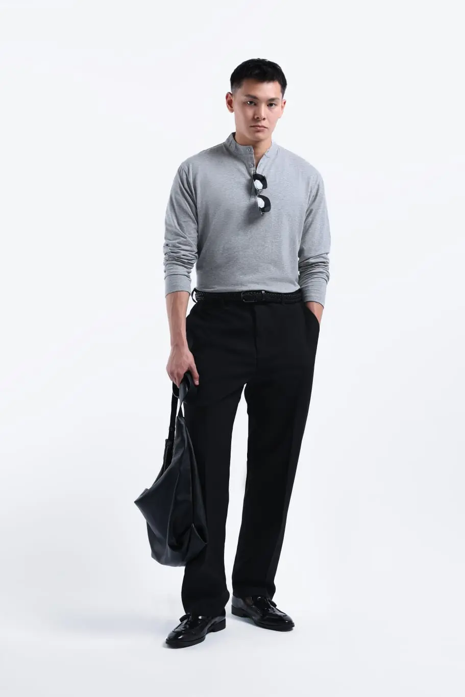 Easey Henley Tees Light Grey