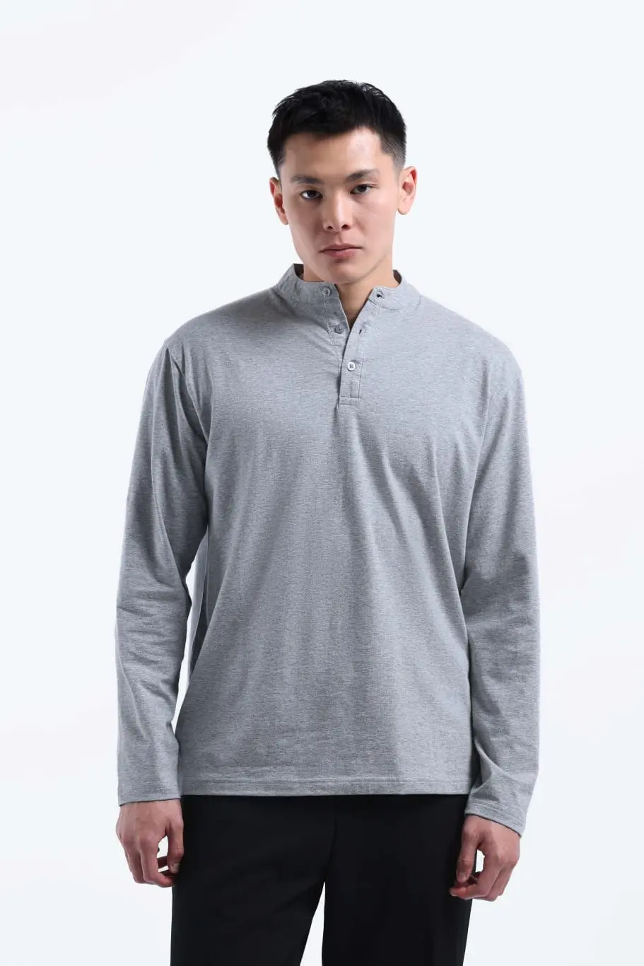 Easey Henley Tees Light Grey