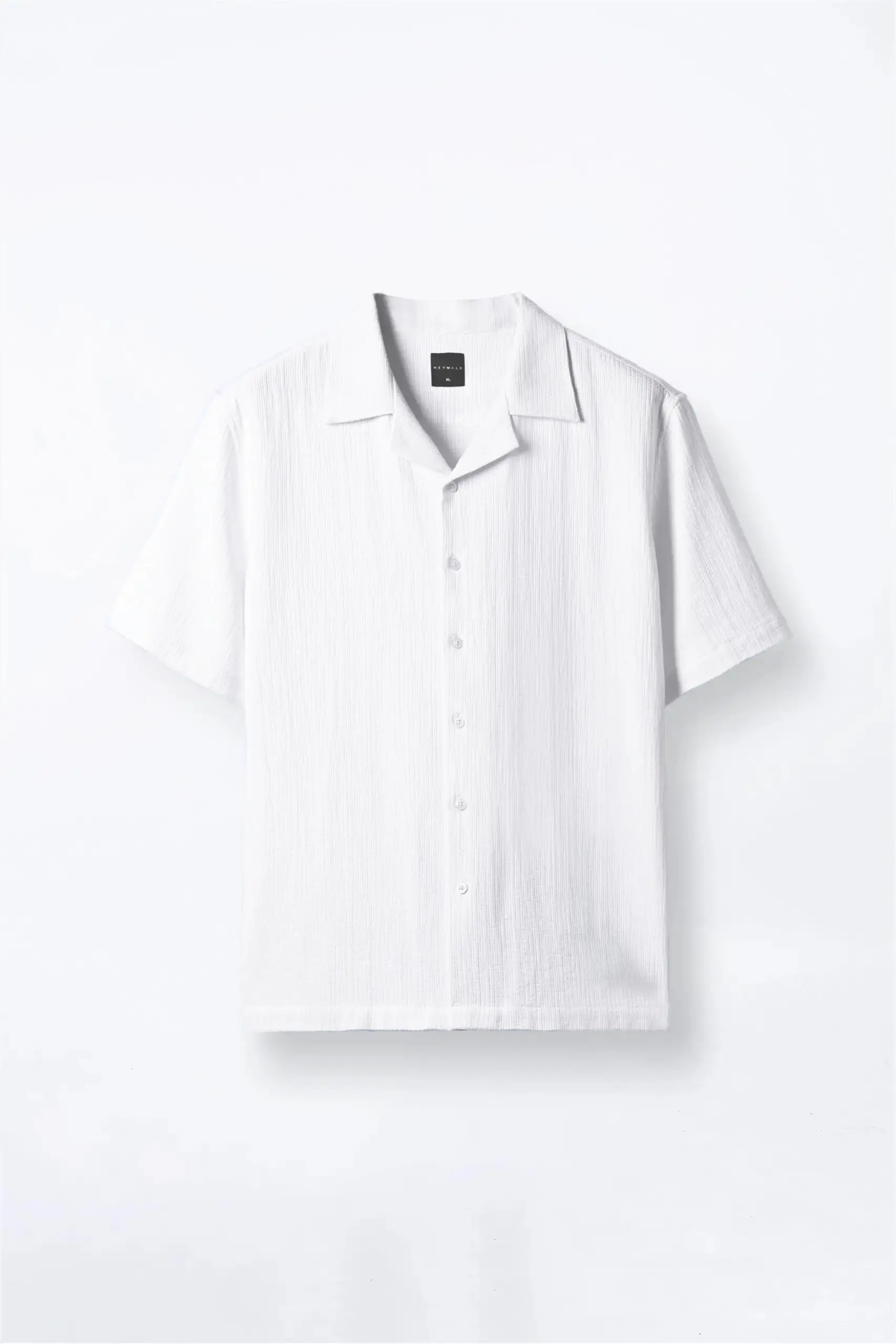 Delvine Textured Cuban Shirt White