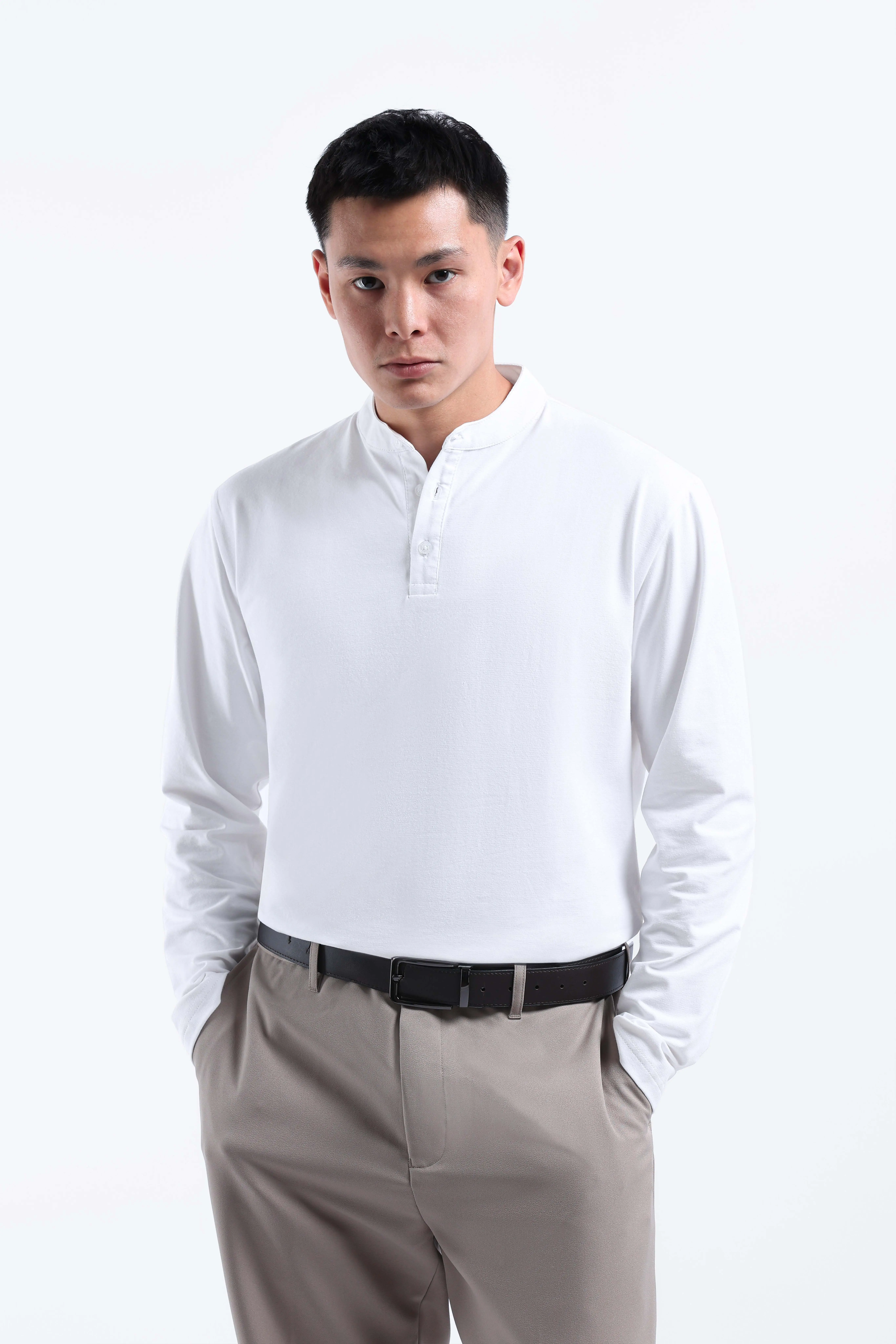 Easey Henley Tees White