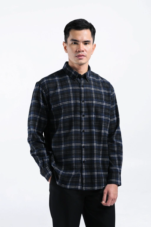 Image of Alven Flannel Shirt Ash Blue