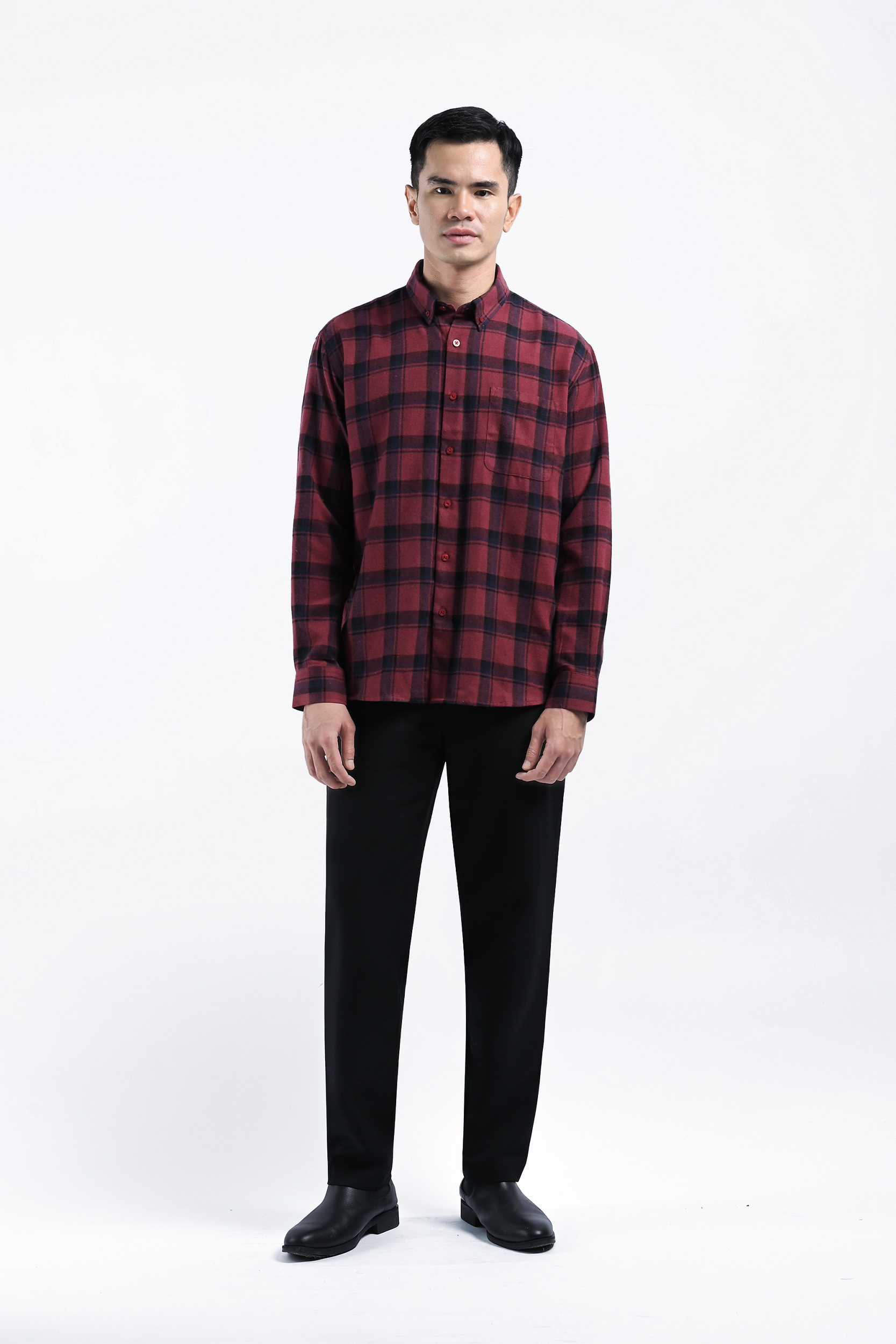 Alven Flannel Shirt Maroon