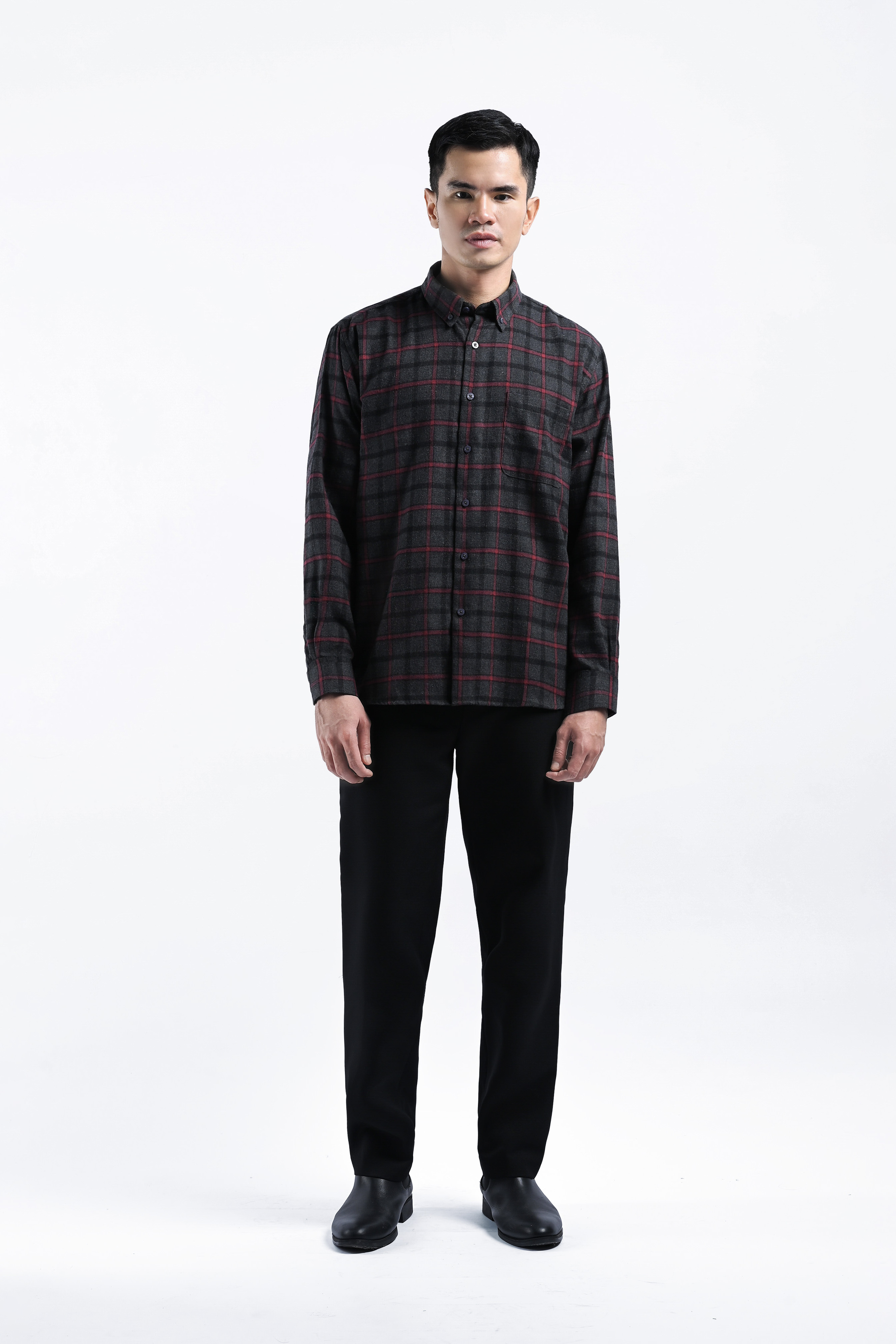 Alven Flannel Shirt Charcoal