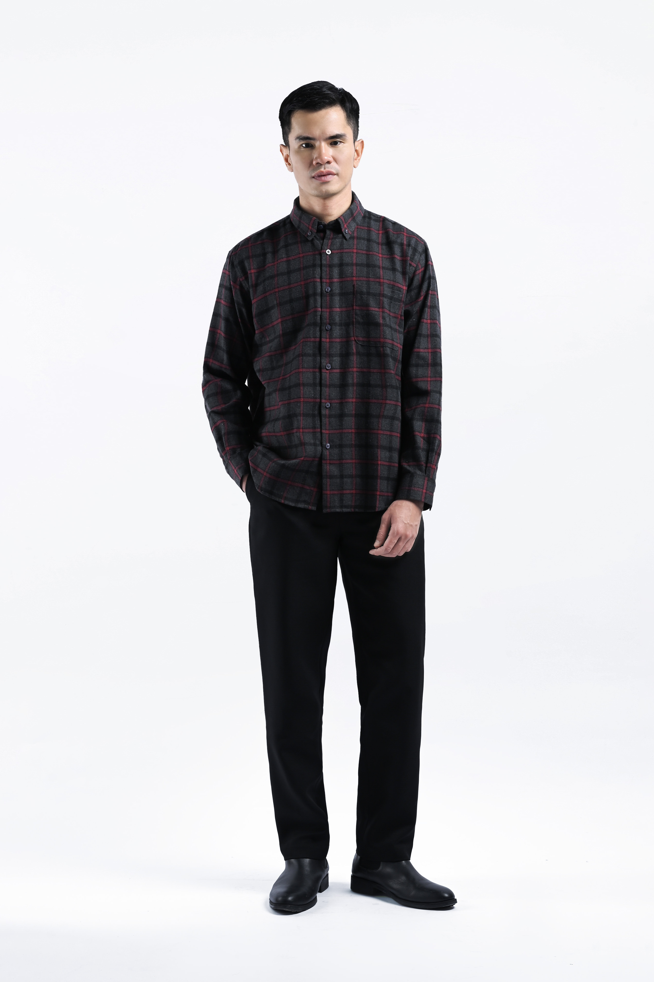 Alven Flannel Shirt Charcoal