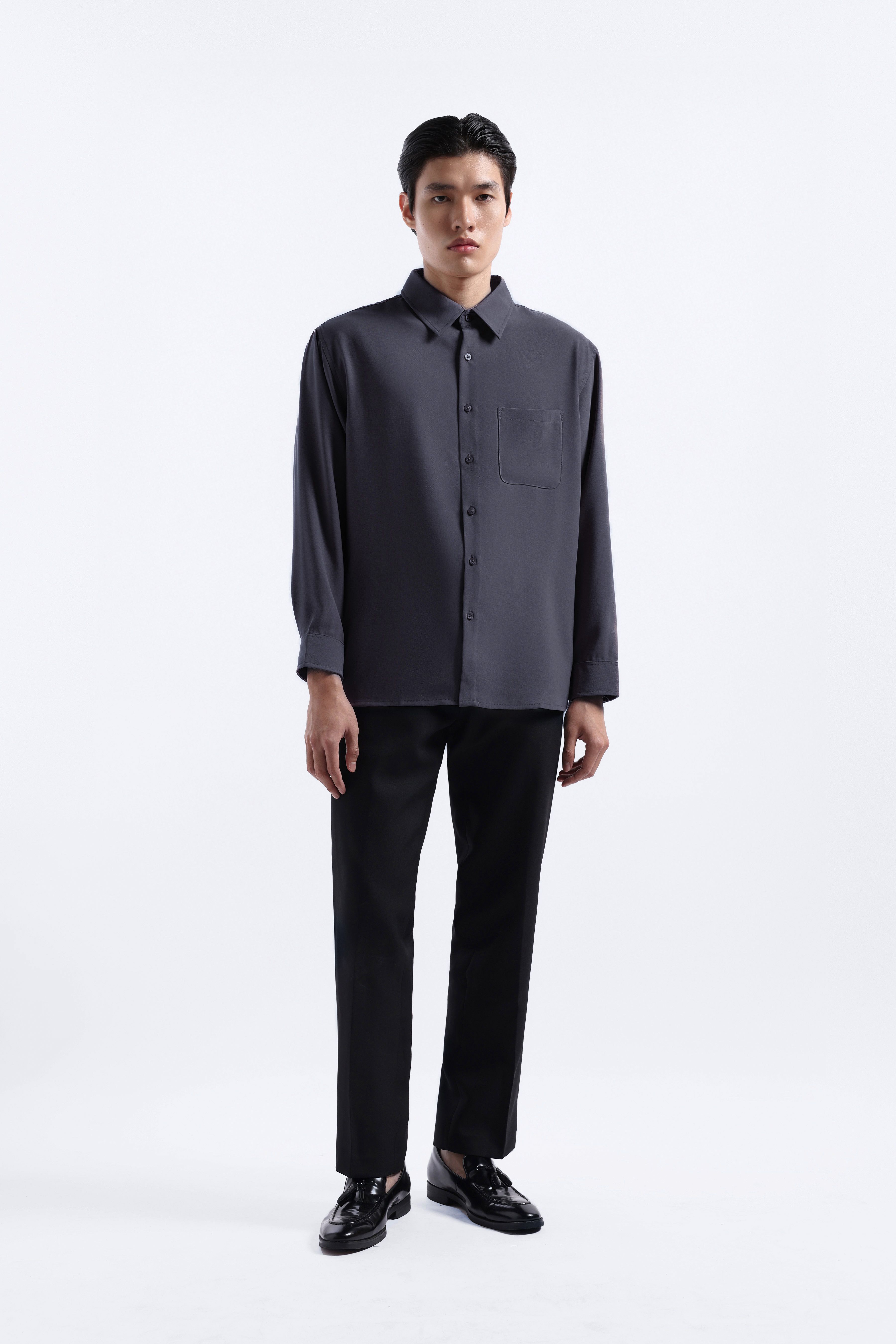 Uvard Shirt Long Sleeve Dark Grey