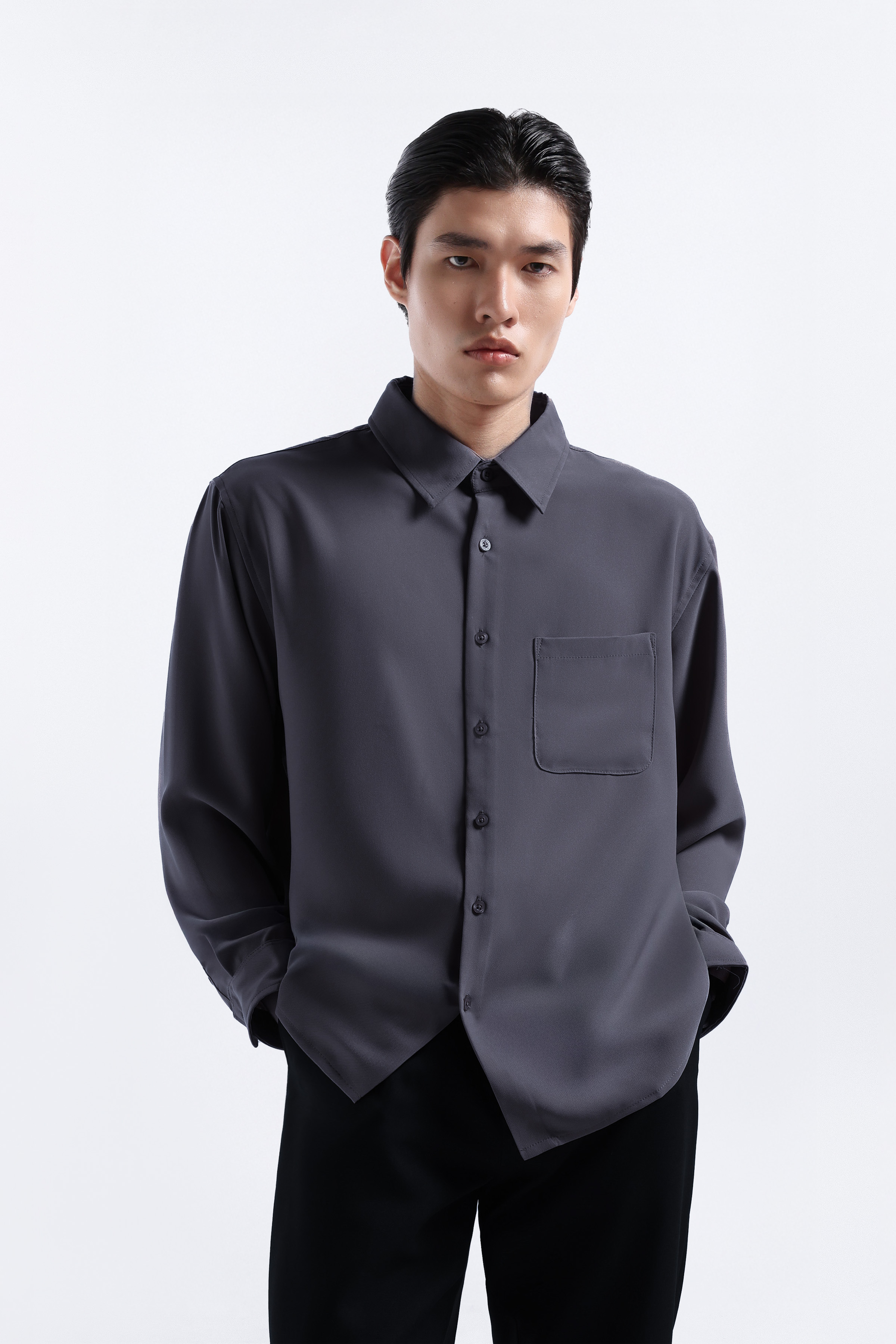 Uvard Shirt Long Sleeve Dark Grey