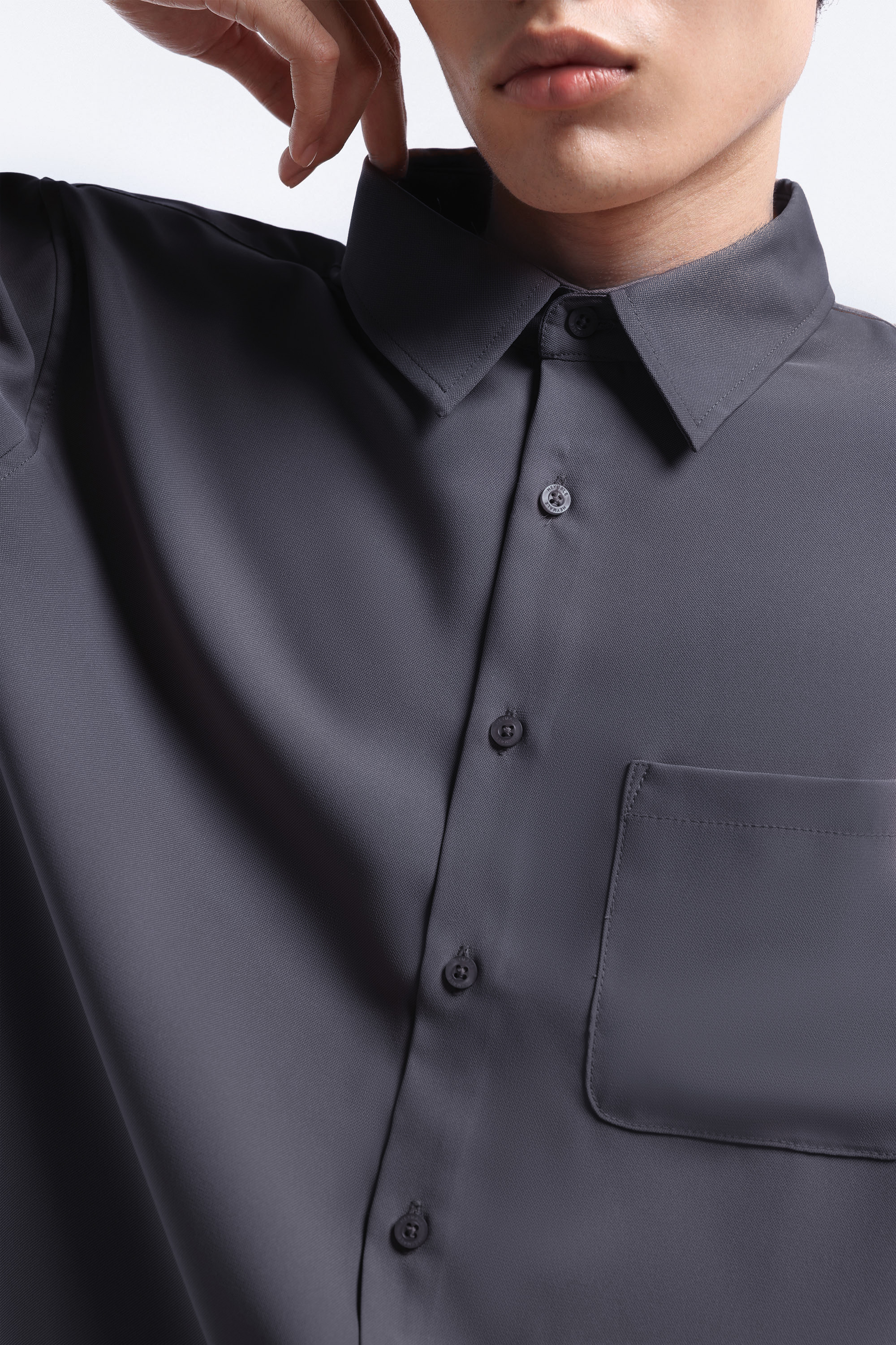 Uvard Shirt Long Sleeve Dark Grey