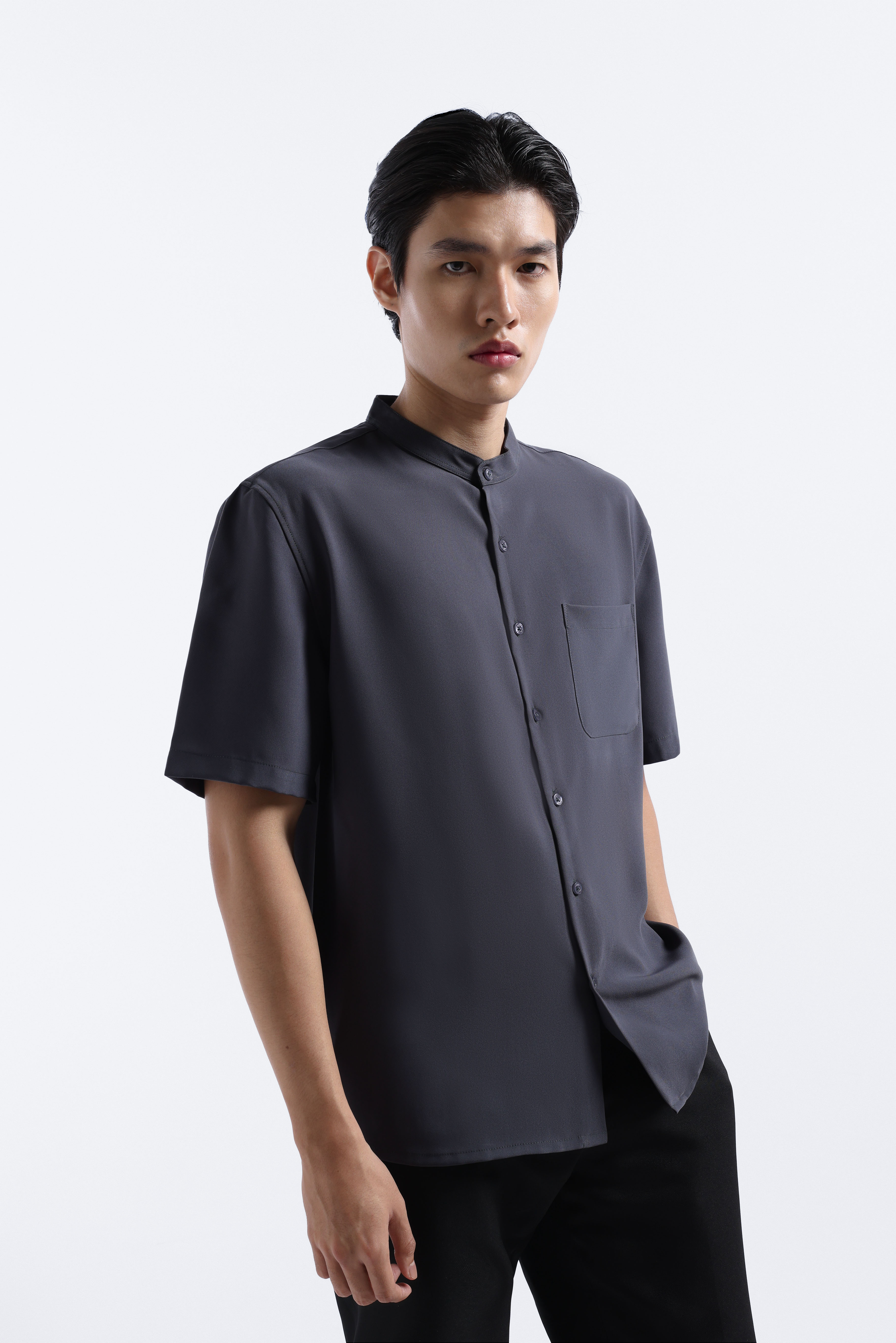 Uvard Shirt Short Sleeve Dark Grey