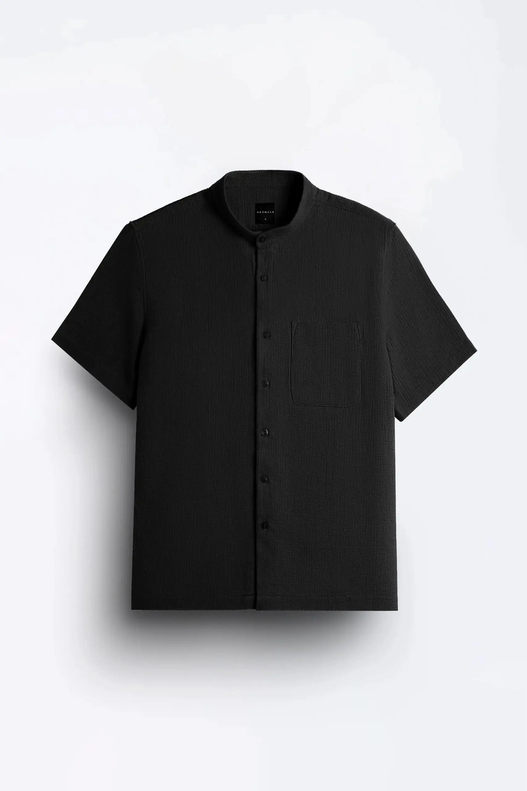 Delvine Textured Shirt Short Sleeve Black