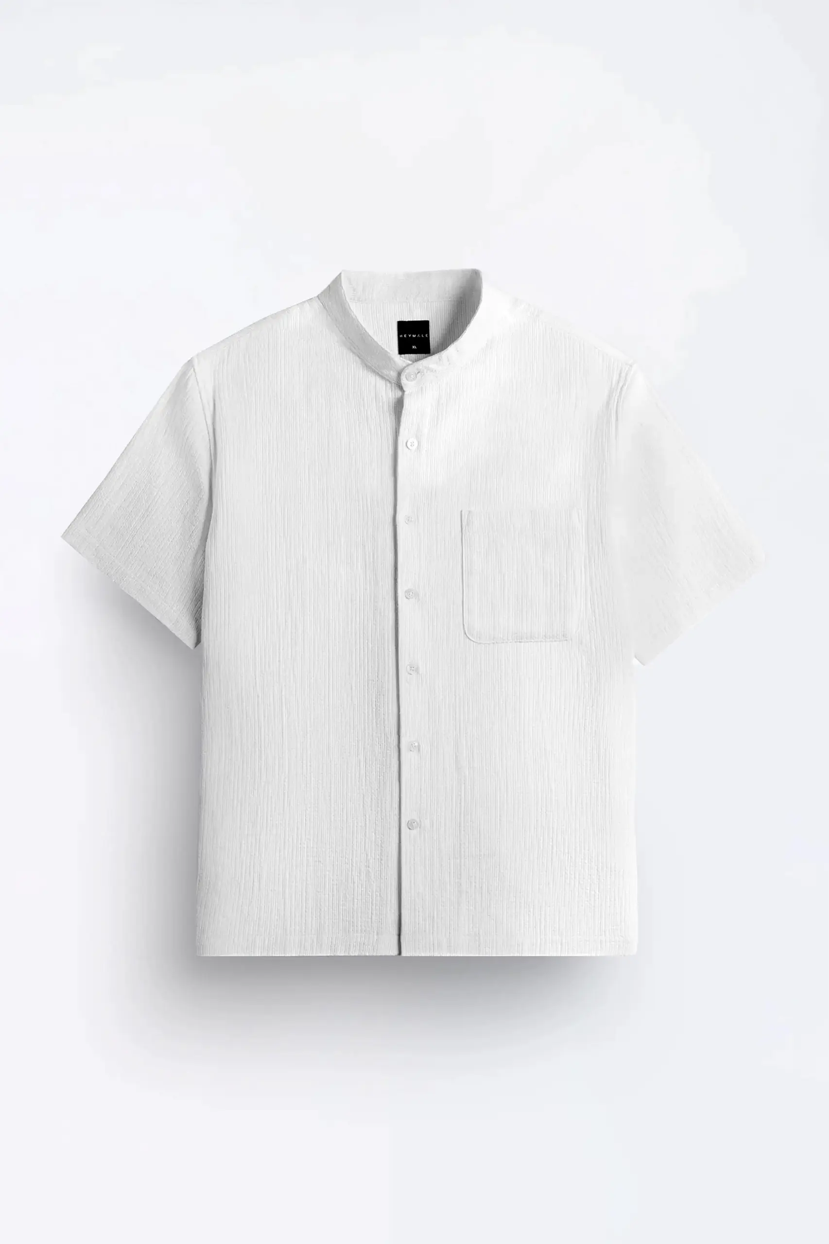 Delvine Textured Shirt Short Sleeve White