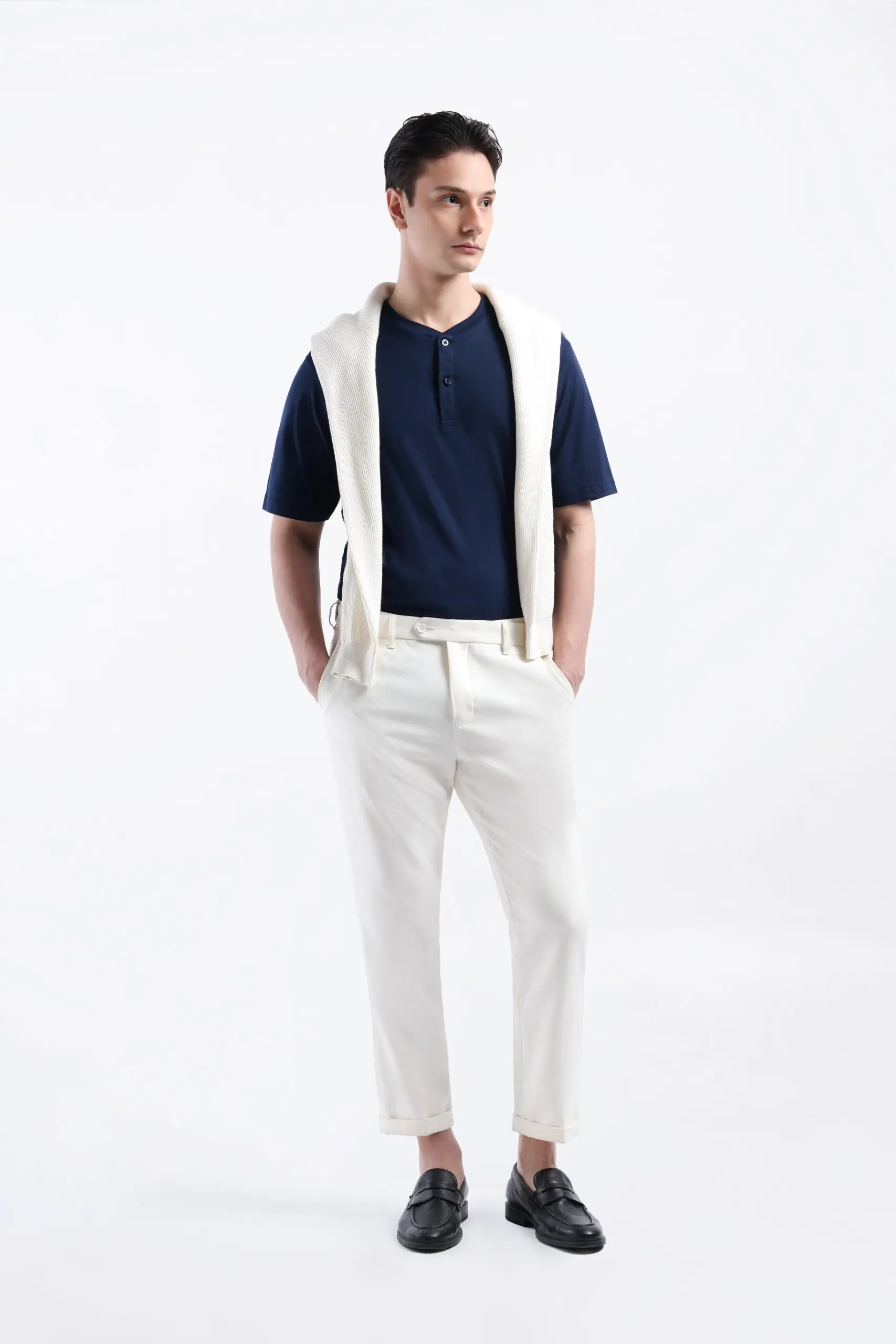AirFlex Henley Tees Navy