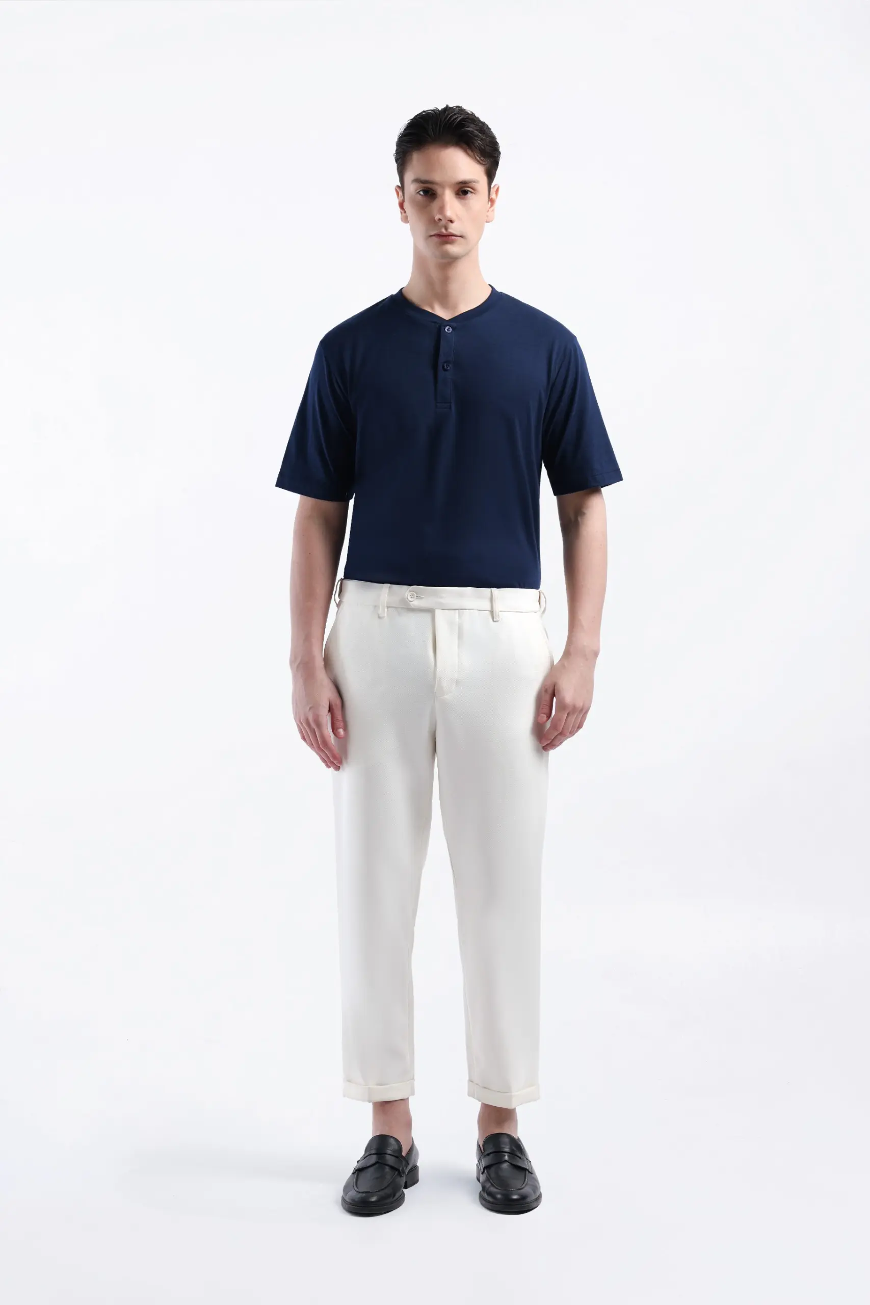 AirFlex Henley Tees Navy
