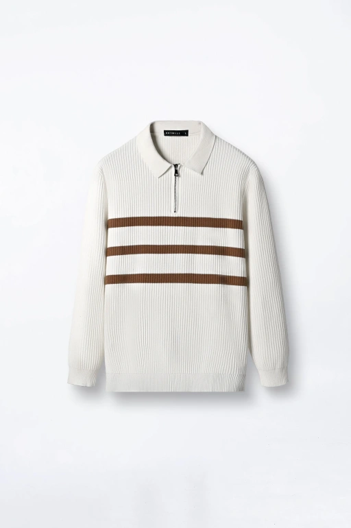 Image of Elvore Polo Long Sleeve White Brown
