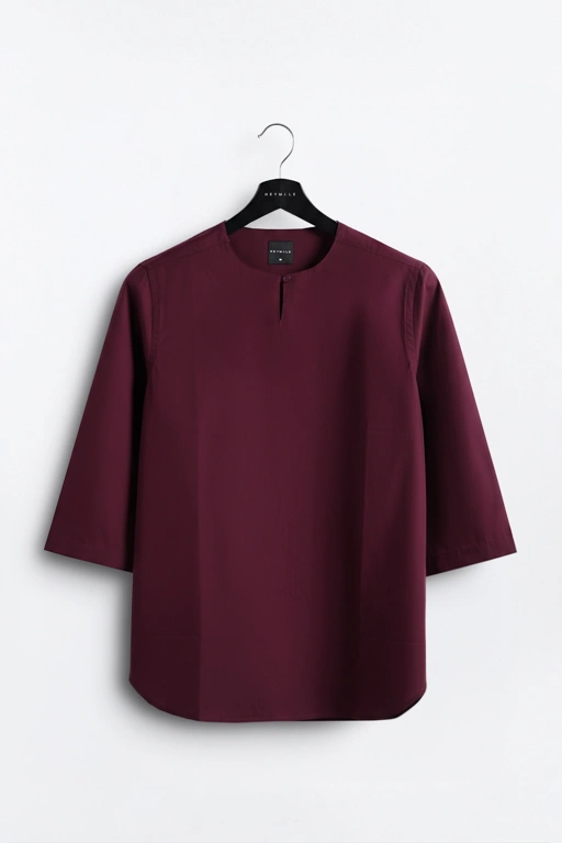 Image of Gazi Clean Collar Shirt Maroon