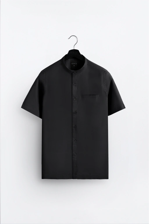 Image of Saba Oxford Short Sleeve Shirt Black