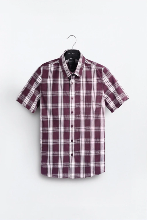 Image of Squary Short Sleeve Shirt Maroon