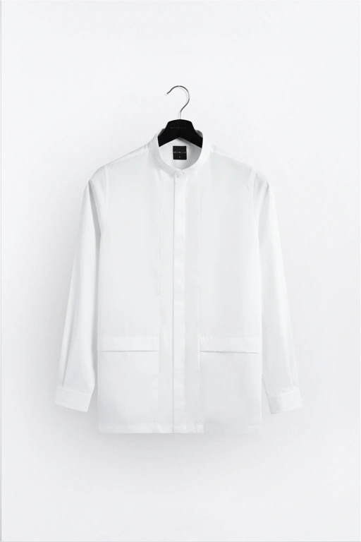 Image of Ammar Double Flange Shirt White