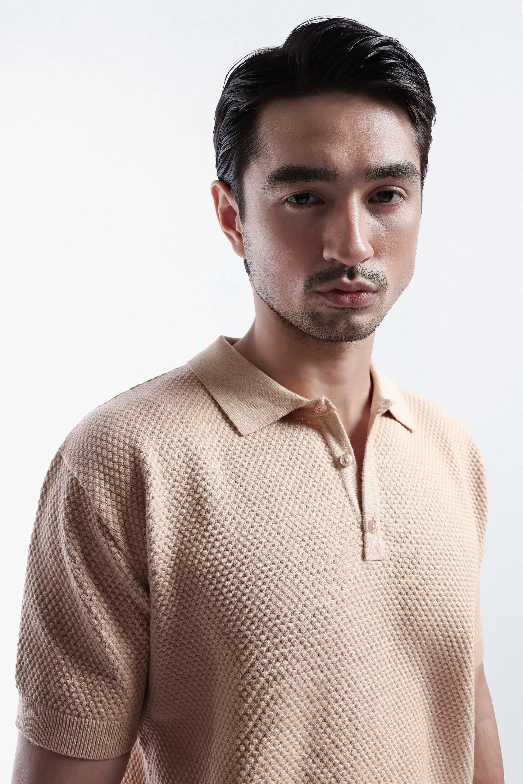 Danzell Polo Knit Textured Beige