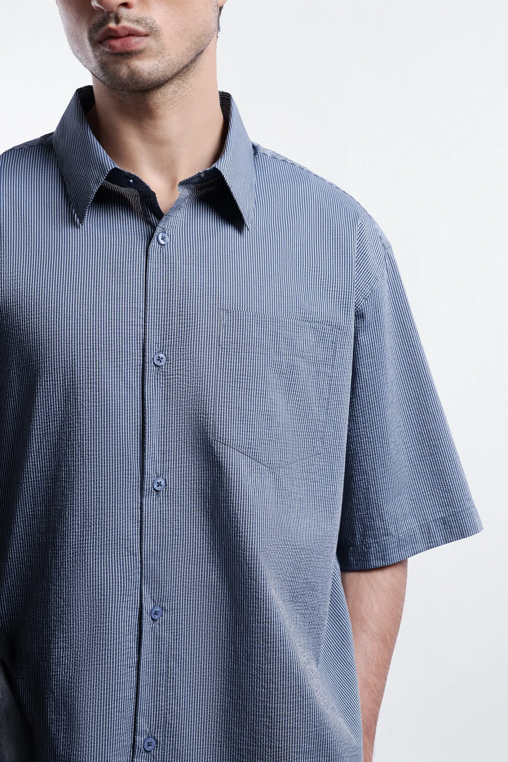 Corven Boxy Shirt Navy