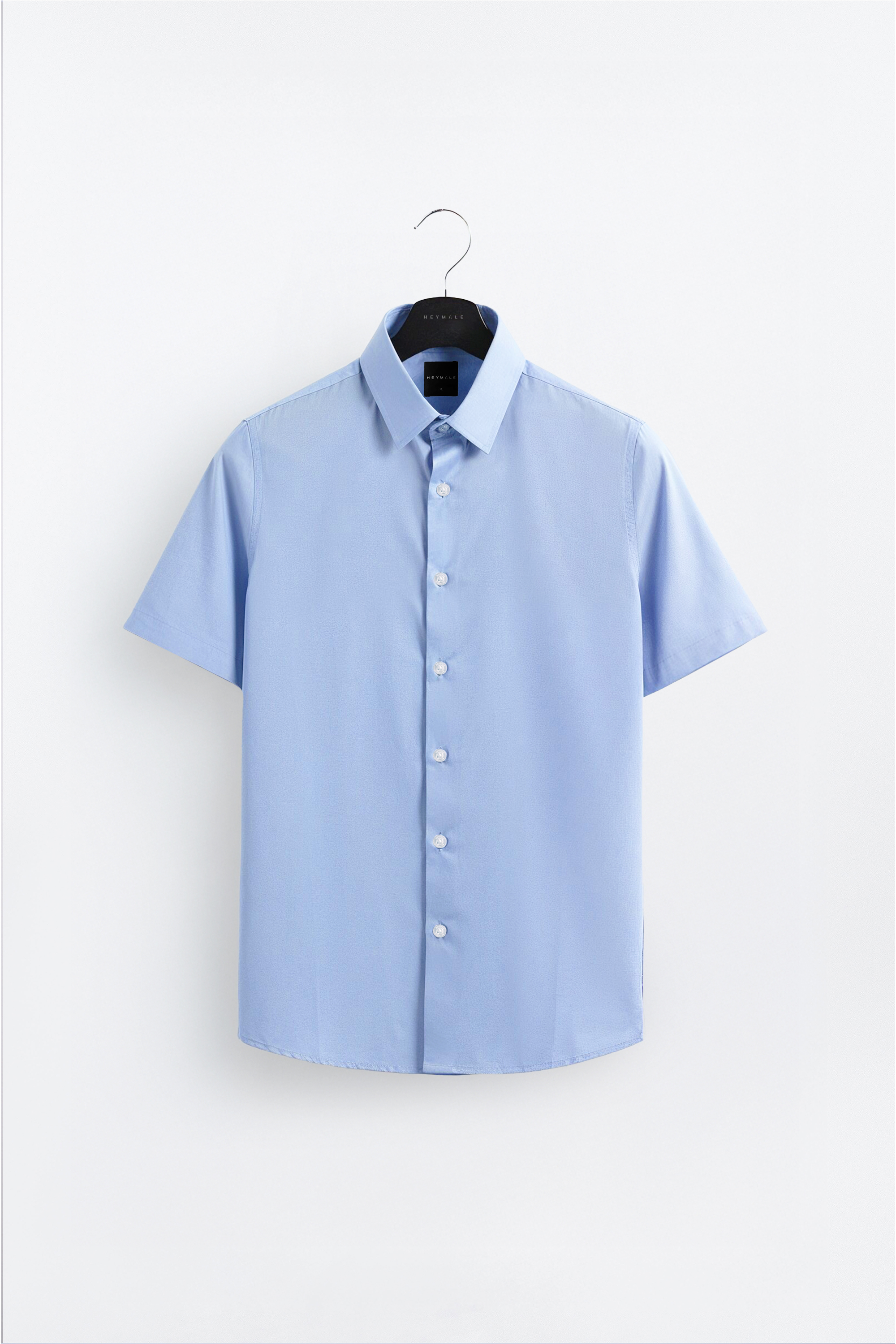 Elgant Short Sleeve Shirt Clean Look Light Blue