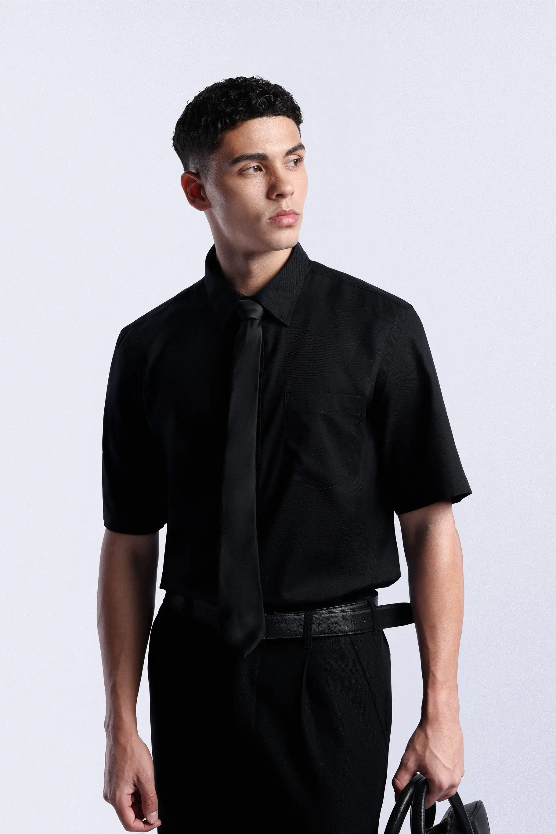 Absolute Slim Shirt Short Sleeve Black