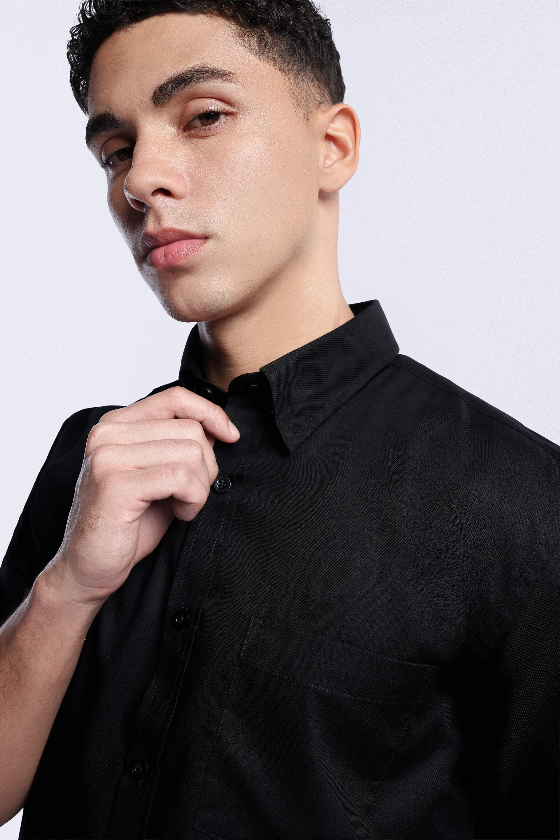 Absolute Slim Shirt Short Sleeve Black