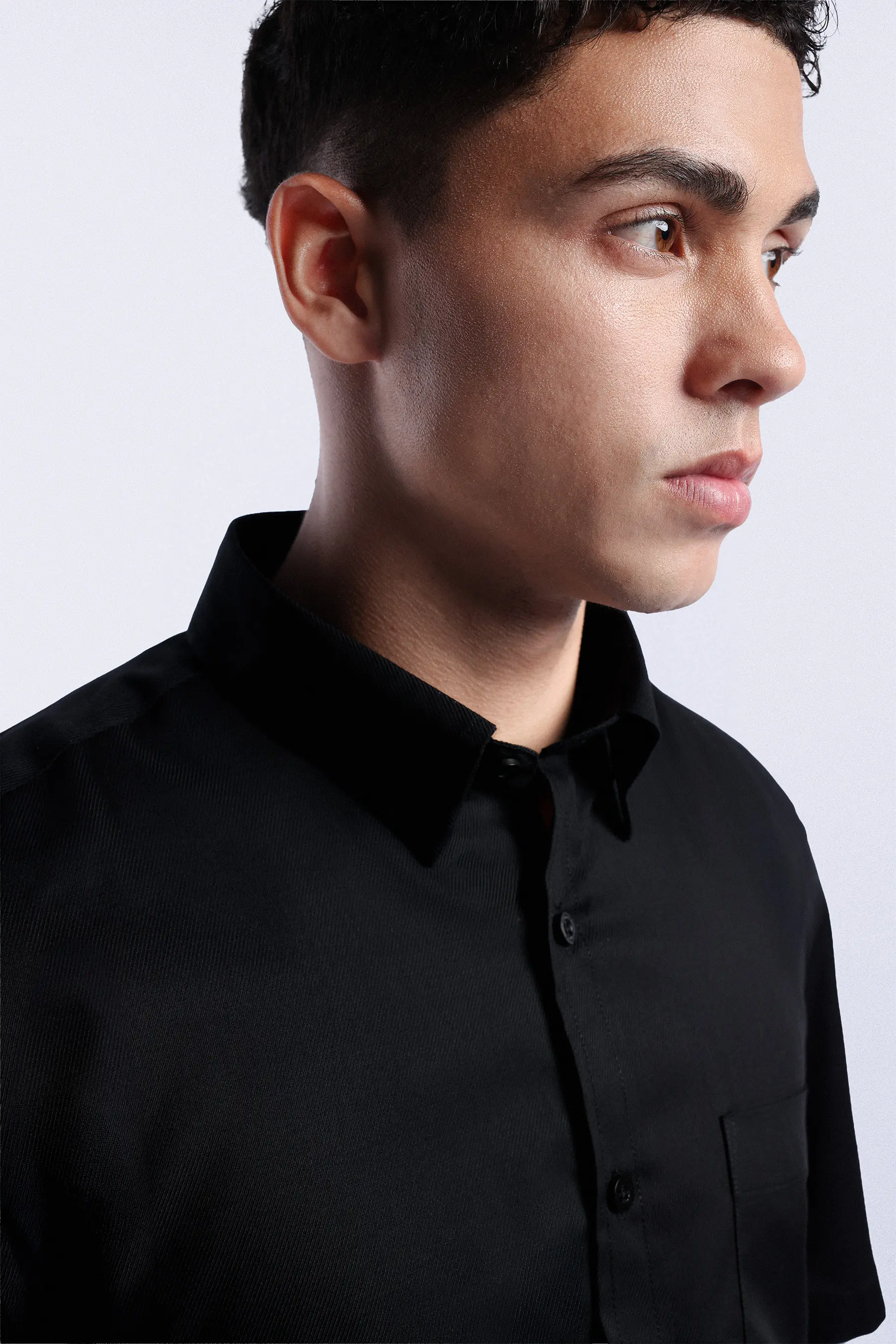 Absolute Slim Shirt Short Sleeve Black