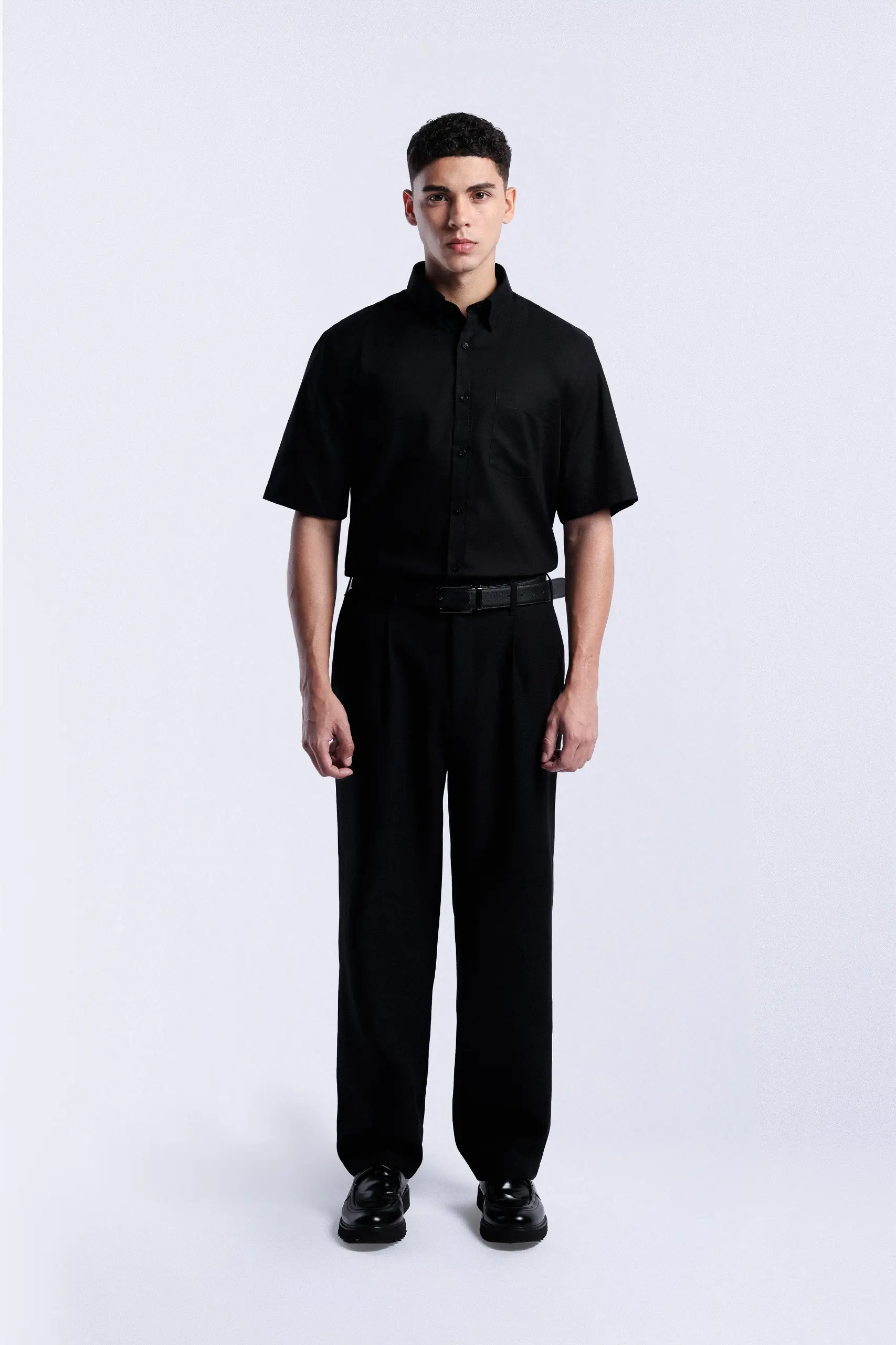 Absolute Slim Shirt Short Sleeve Black