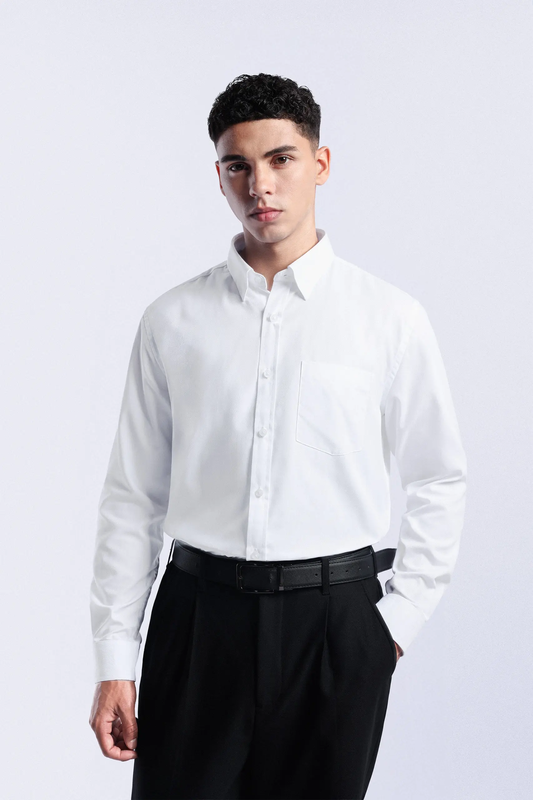 Absolute Slim Shirt Long Sleeve White