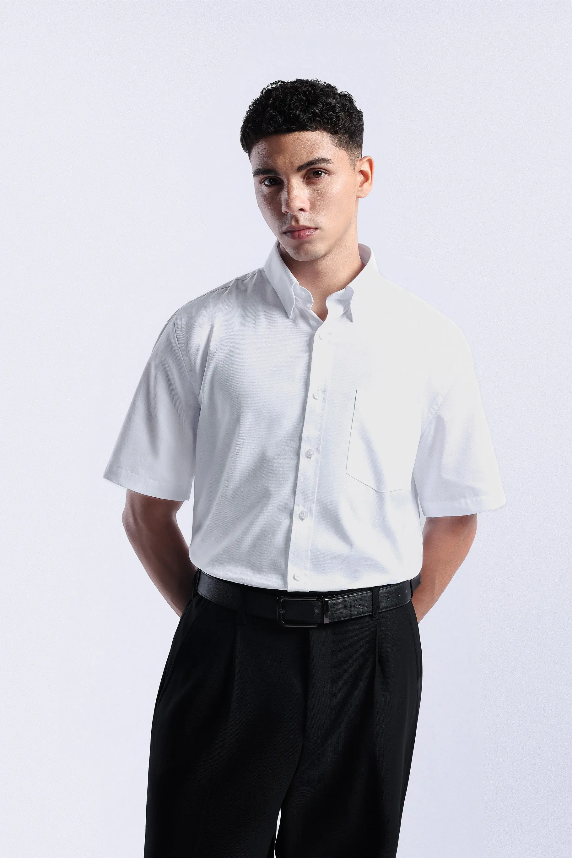 Absolute Slim Shirt Short Sleeve White