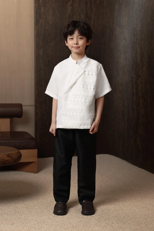 Image of Kemeja Beskap Manggala Anak Lengan Pendek Mega