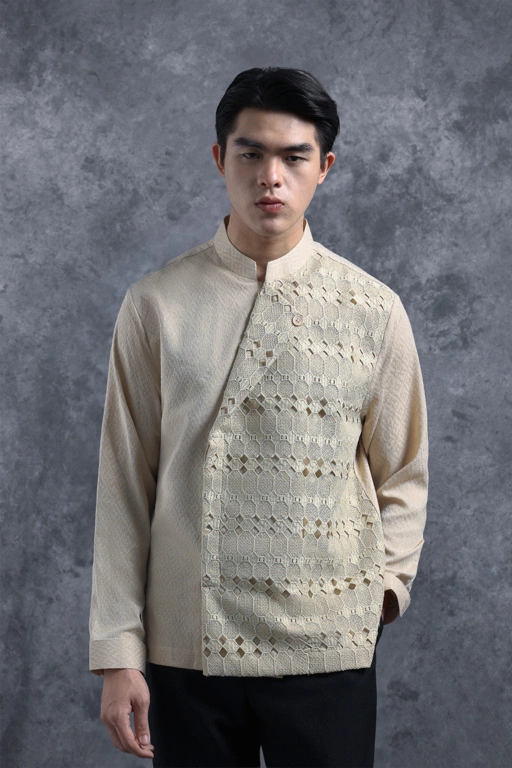 Image of Kemeja Beskap Manggala Lengan Panjang Gading