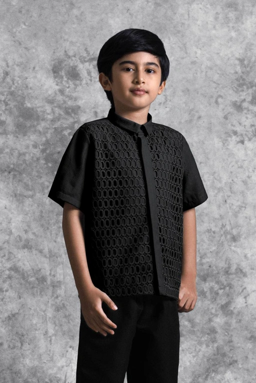 Image of Kemeja Anak Brukat Renjana Bayang